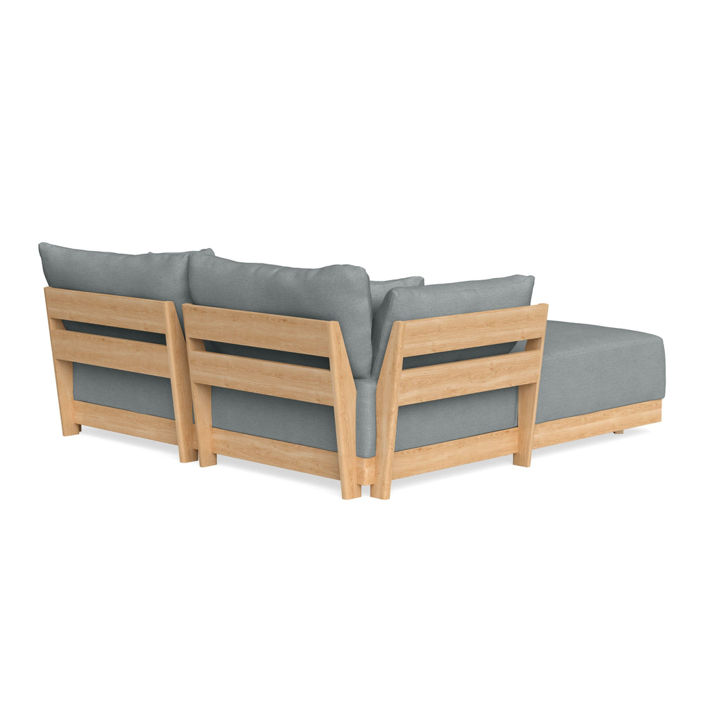Modular Bondi Latte 2-Seater Sectional in Light Steel | Classic Blend