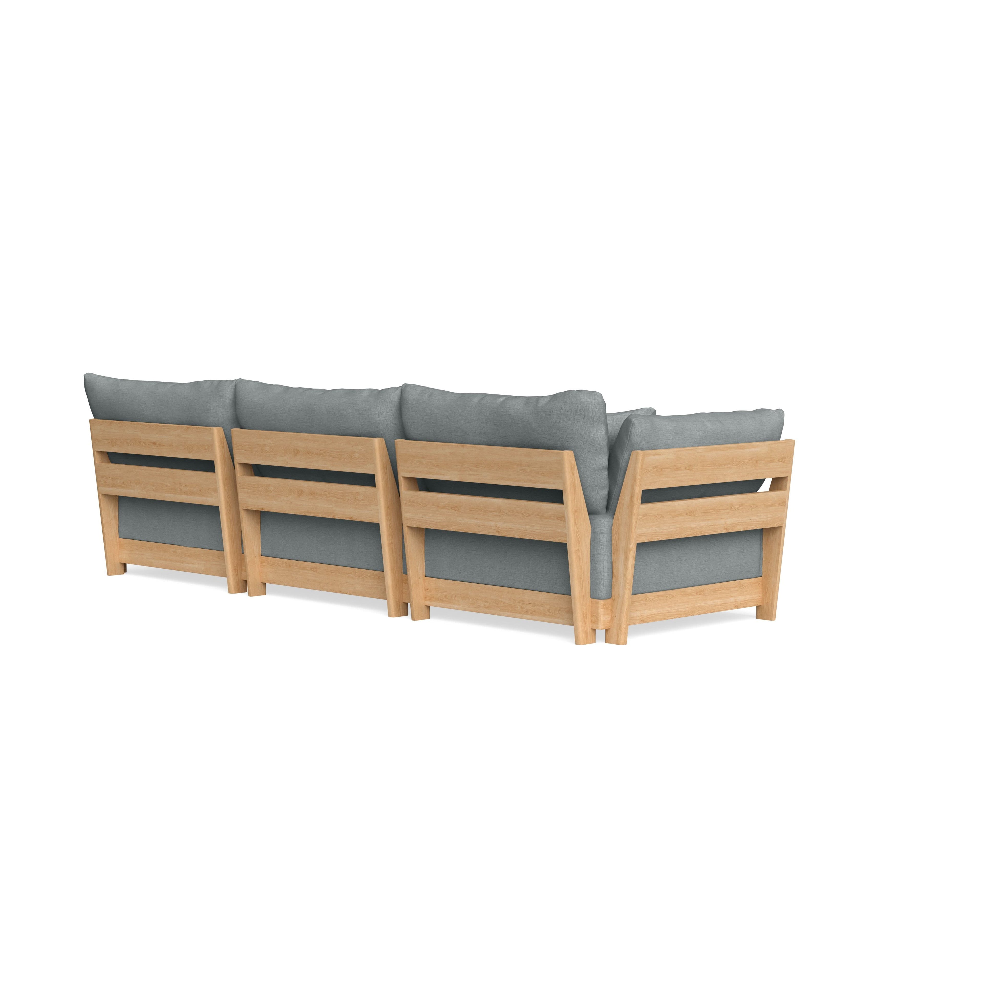 Modular Bondi Latte 3-Seater Sofa in Light Steel | Classic Blend