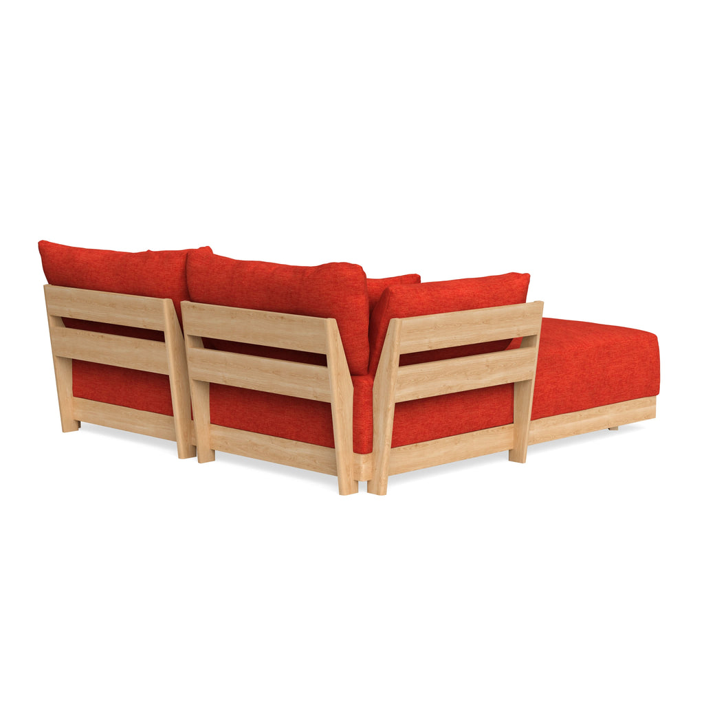 Modular Bondi Latte 2-Seater Sectional in Poppy Orange | Classic Blend