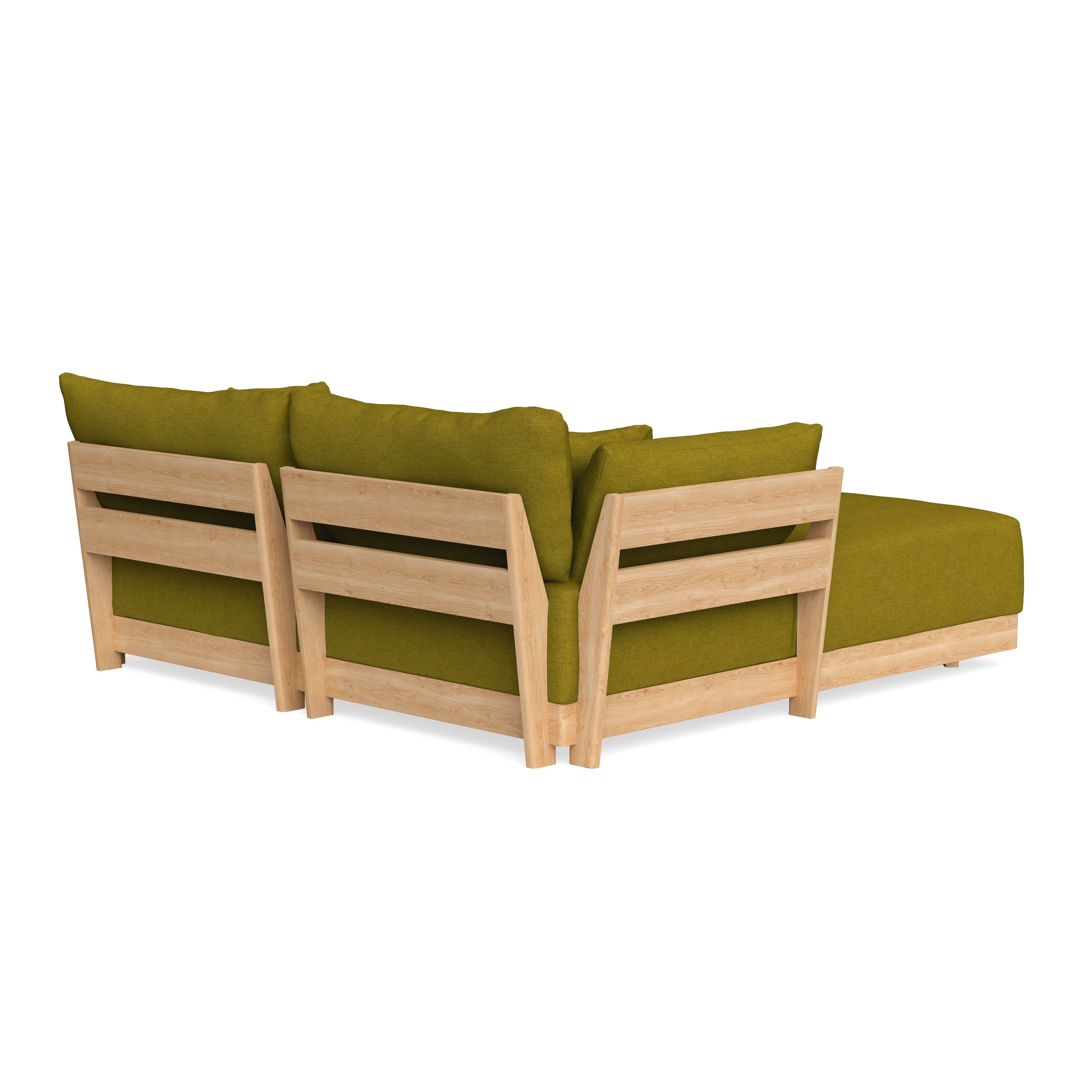 Modular Bondi Latte 2-Seater Sectional in Olive Green | Classic Blend