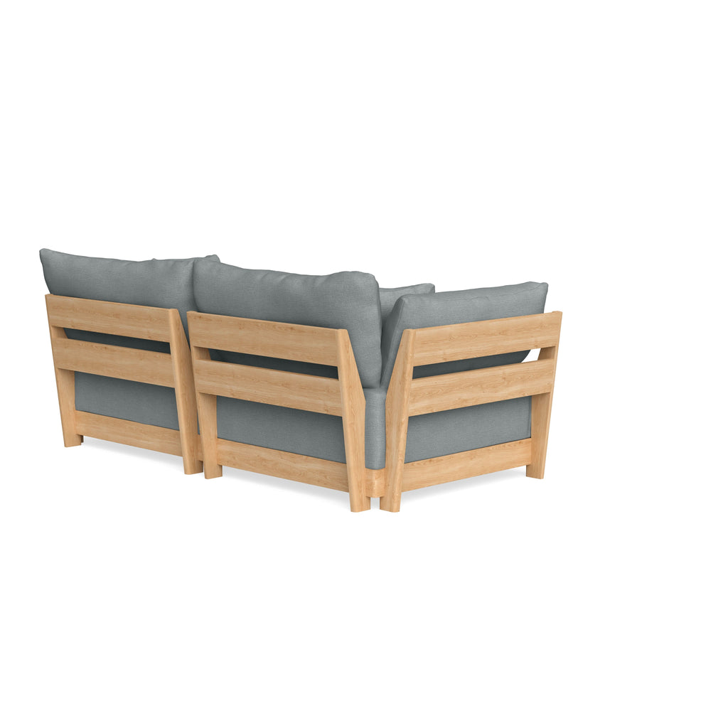 Modular Bondi Latte 2-Seater Sofa in Light Steel | Classic Blend