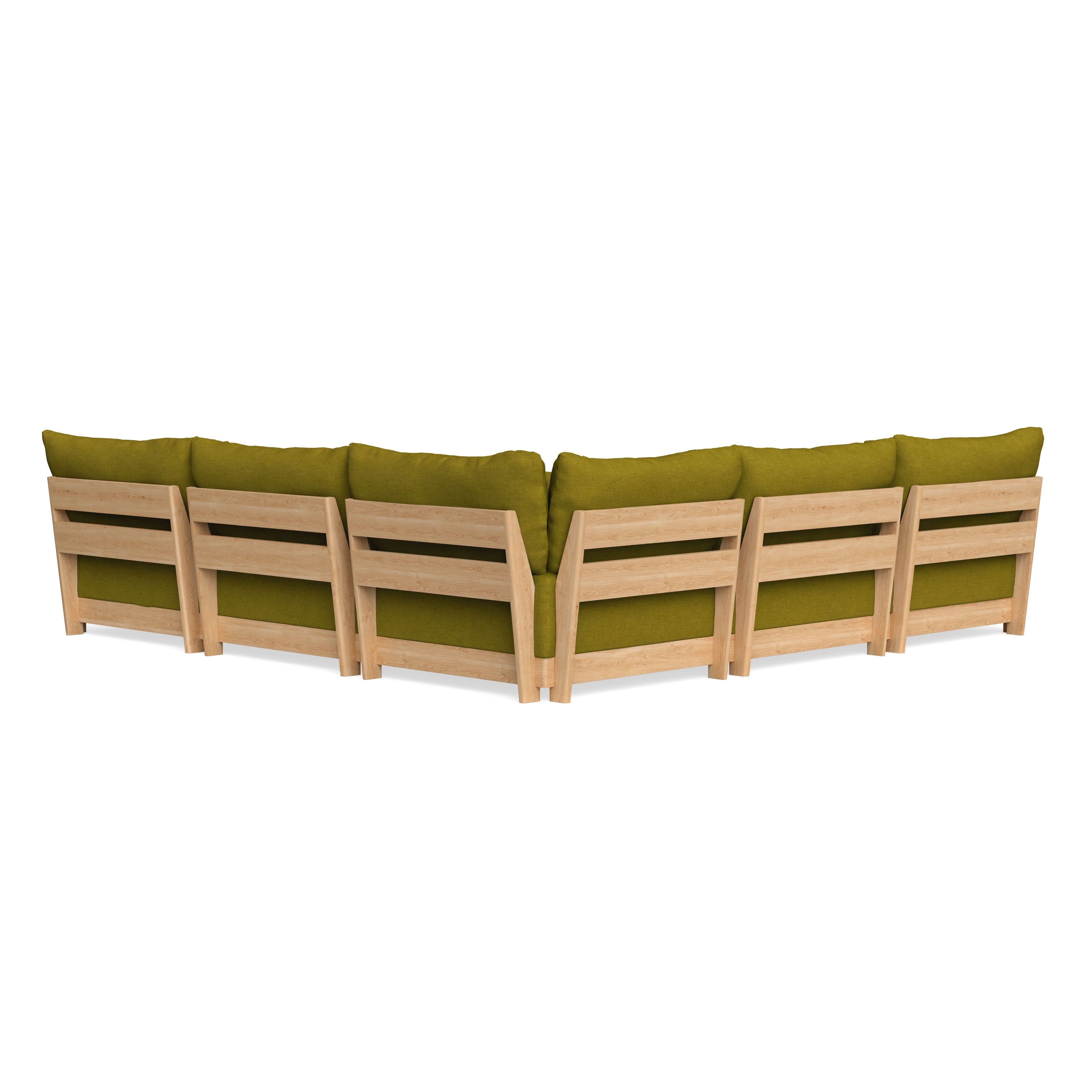 Modular Bondi Latte 5-Seater Corner Sectional in Olive Green | Classic Blend