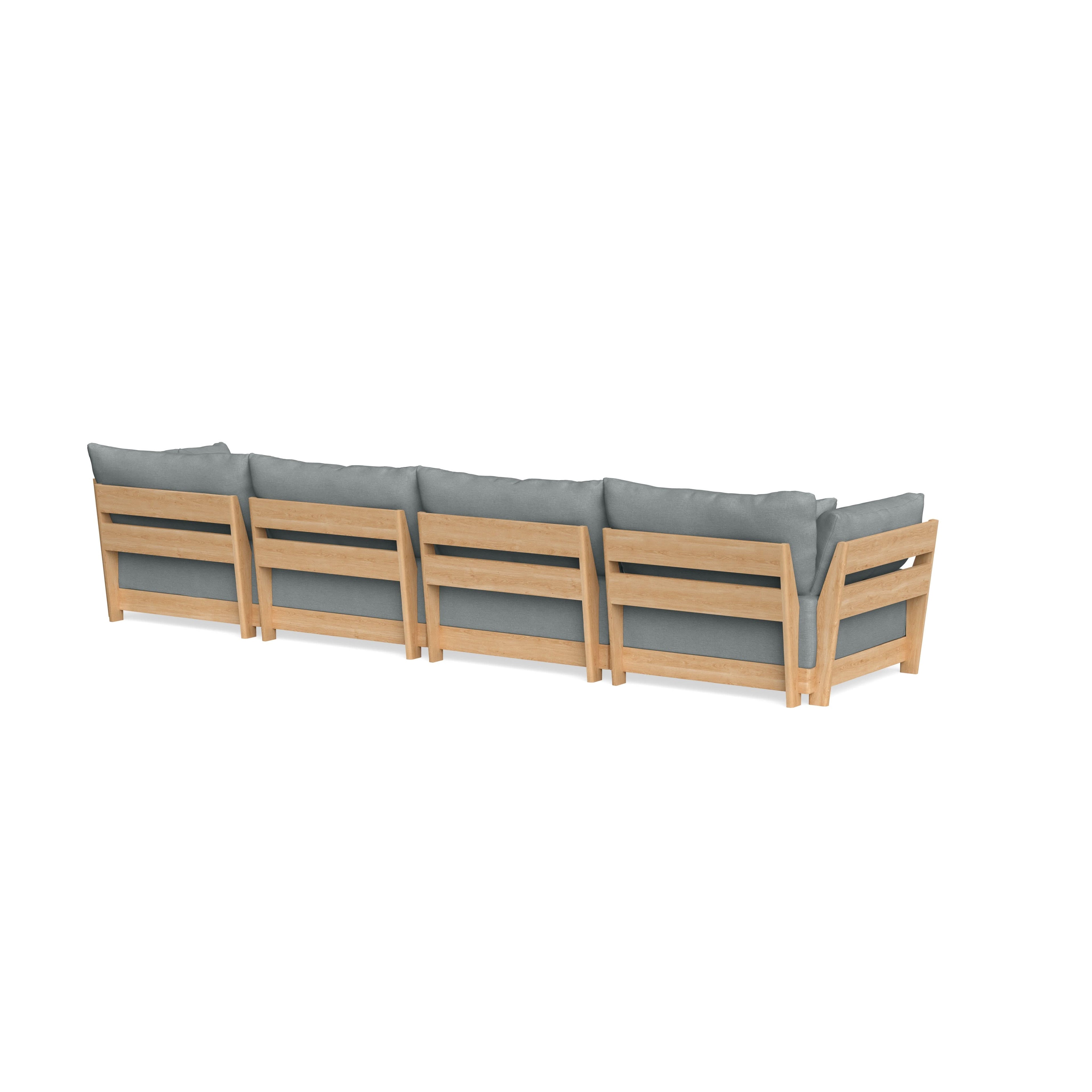 Modular Bondi Latte 4-Seater Sofa in Light Steel | Classic Blend