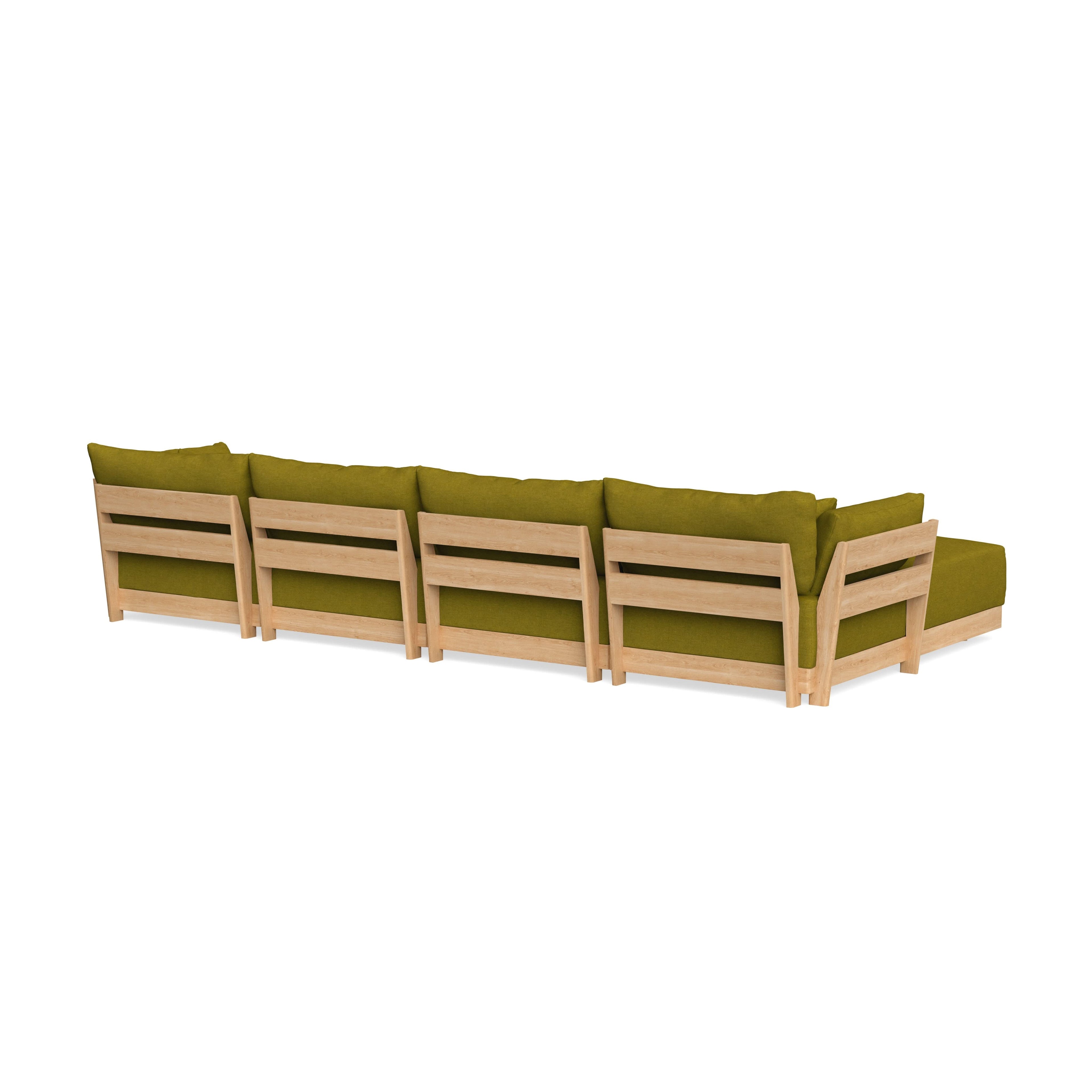 Modular Bondi Latte 4-Seater U-Sectional in Olive Green | Classic Blend