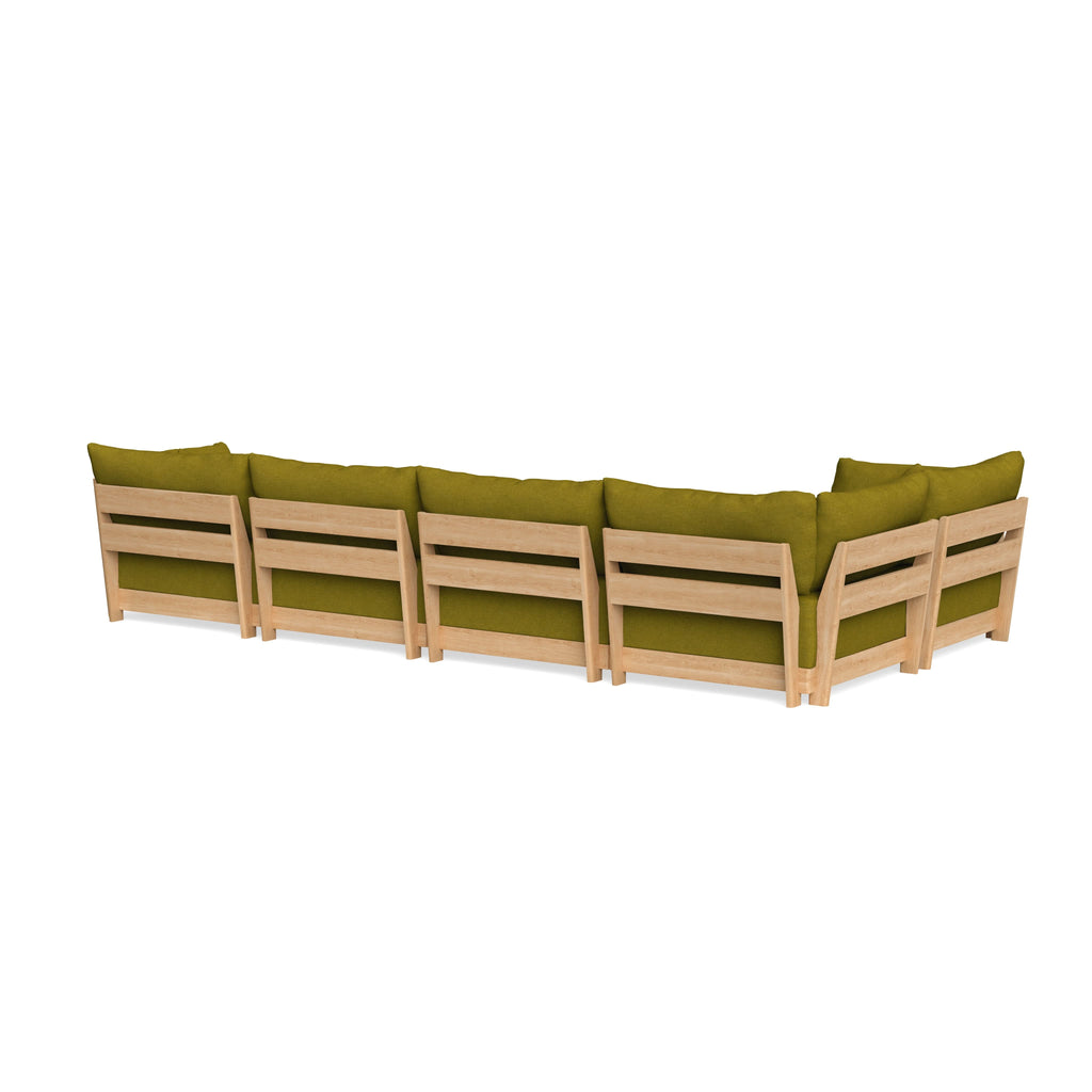Modular Bondi Latte 5-Seater L-Sectional in Olive Green | Classic Blend