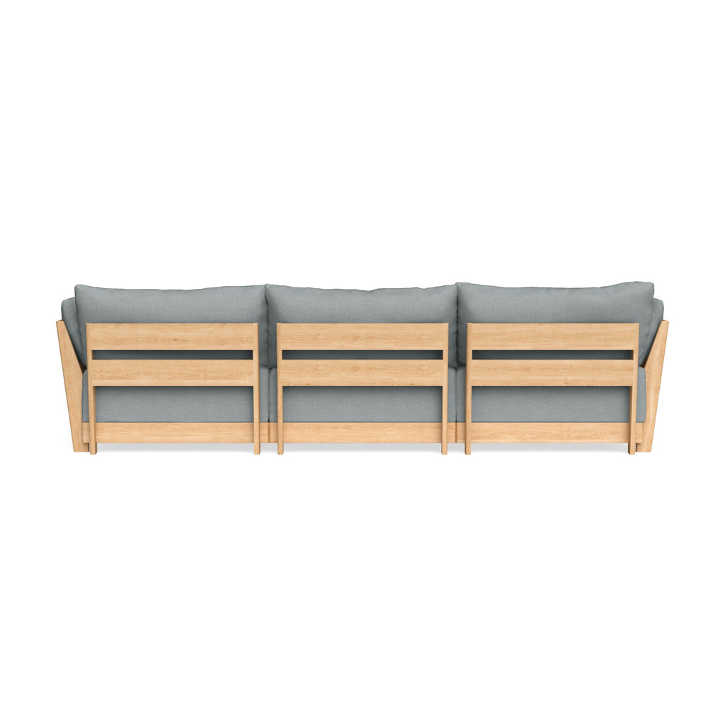 Modular Bondi Latte 3-Seater Daybed Sofa Sectional in Light Steel | Classic Blend