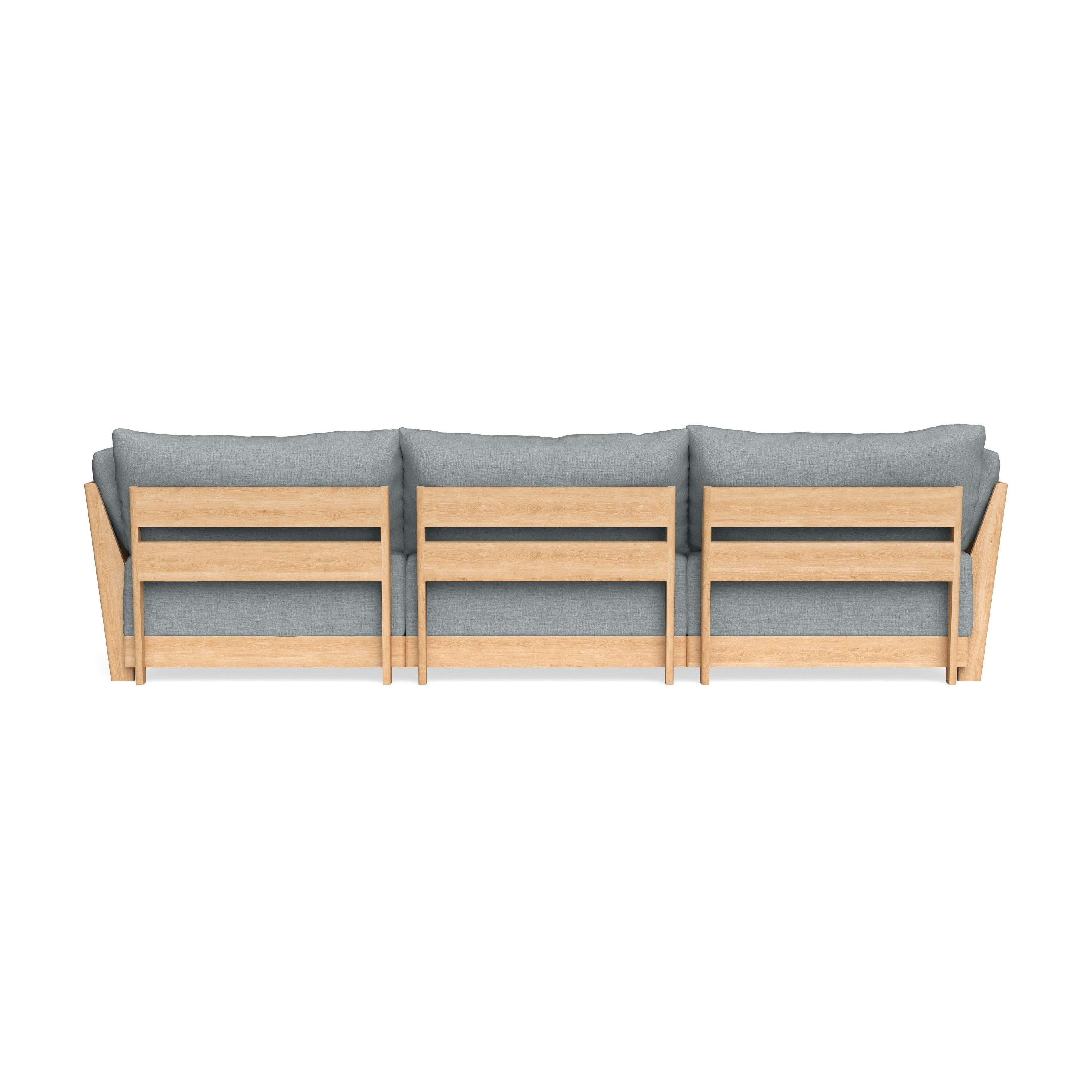 Modular Bondi Latte 3-Seater Daybed Sofa Sectional in Light Steel | Classic Blend