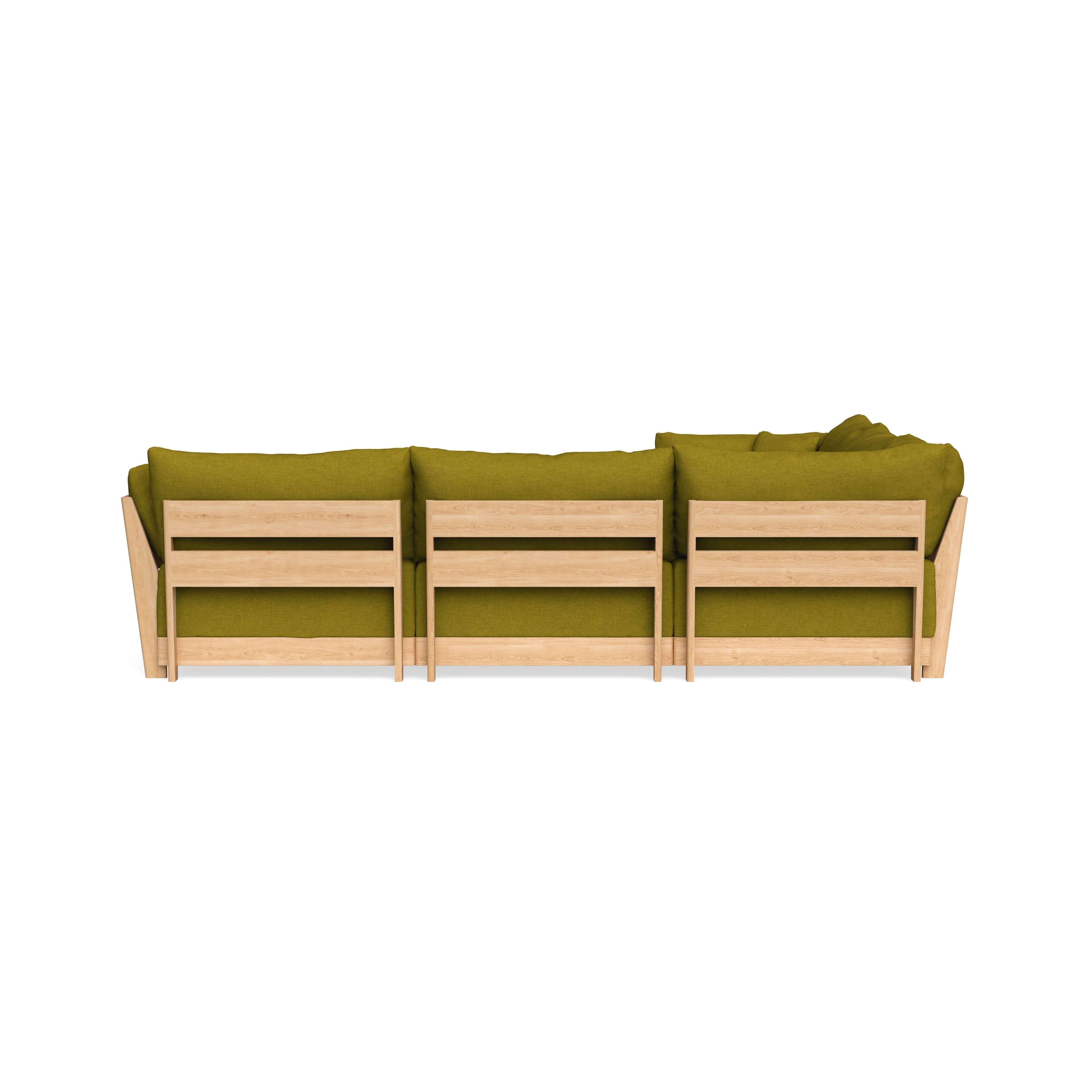 Modular Bondi Latte 5-Seater Corner Sectional in Olive Green | Classic Blend