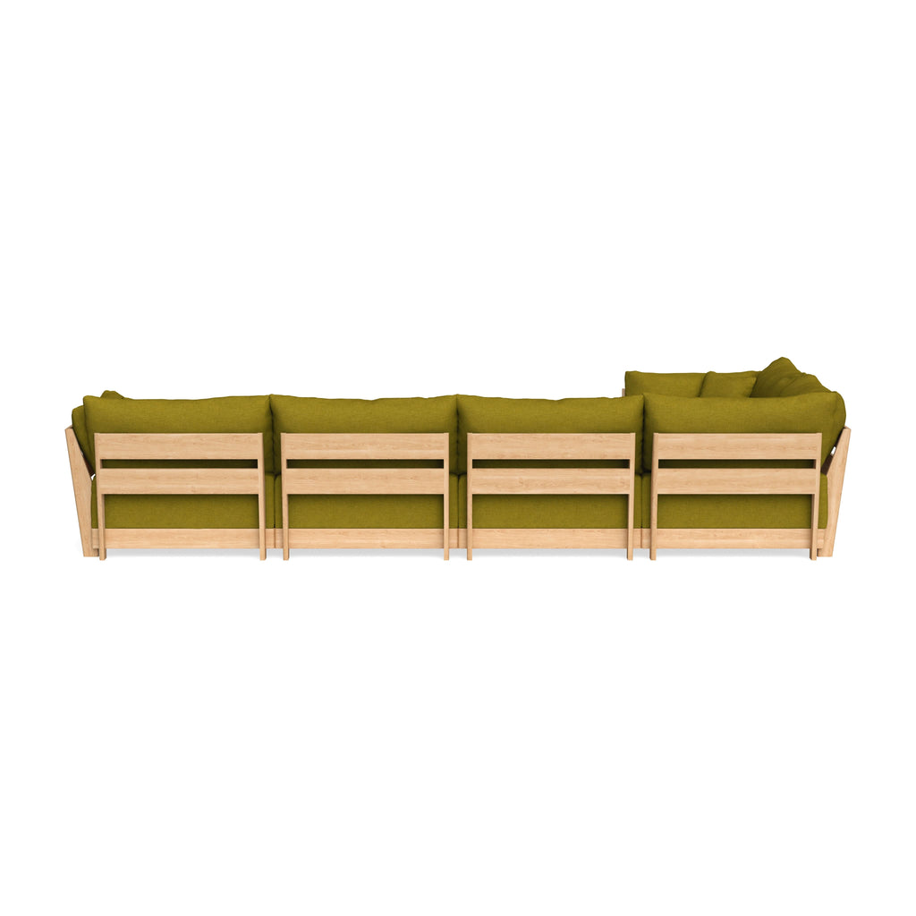 Modular Bondi Latte 5-Seater L-Sectional in Olive Green | Classic Blend
