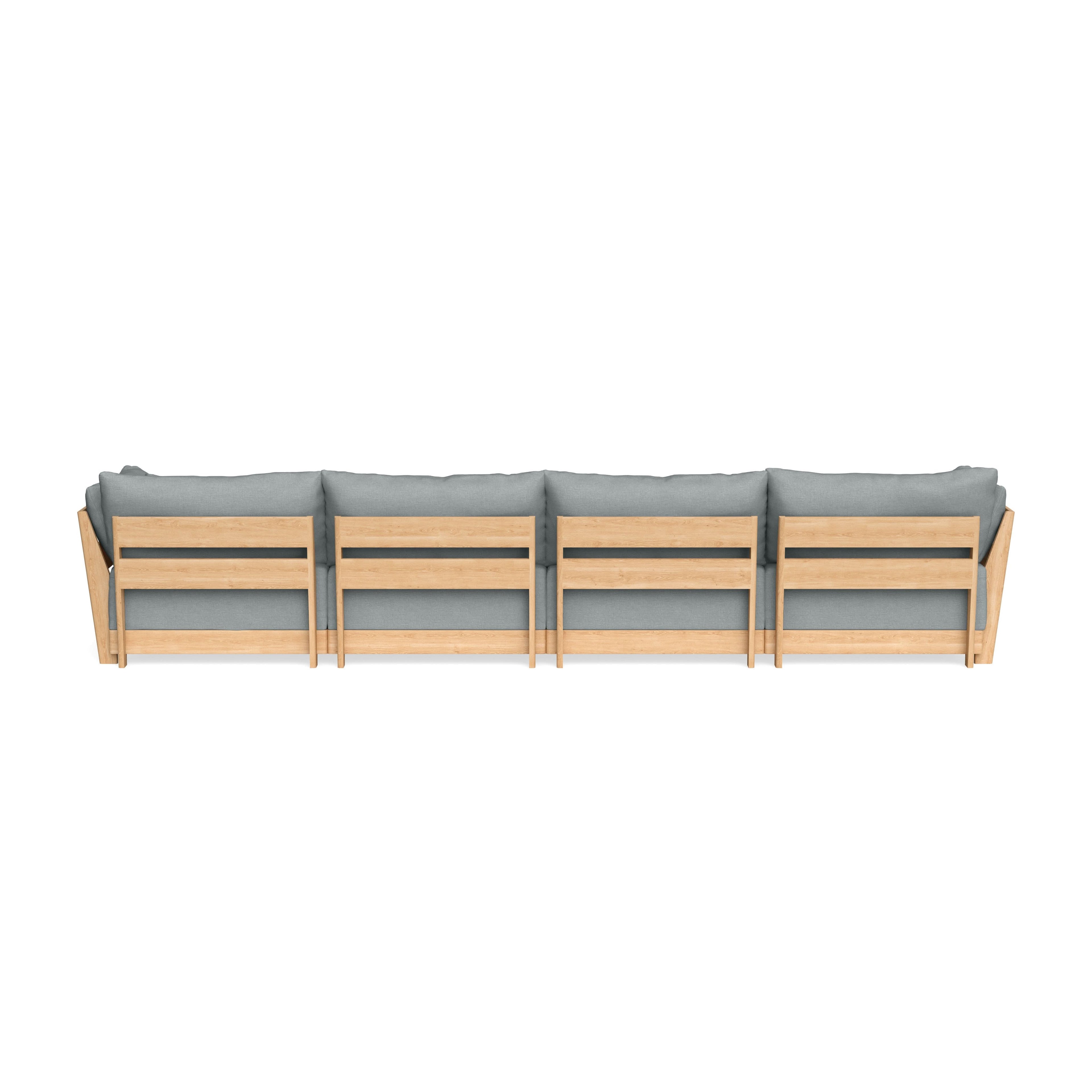 Modular Bondi Latte 4-Seater Sofa in Light Steel | Classic Blend