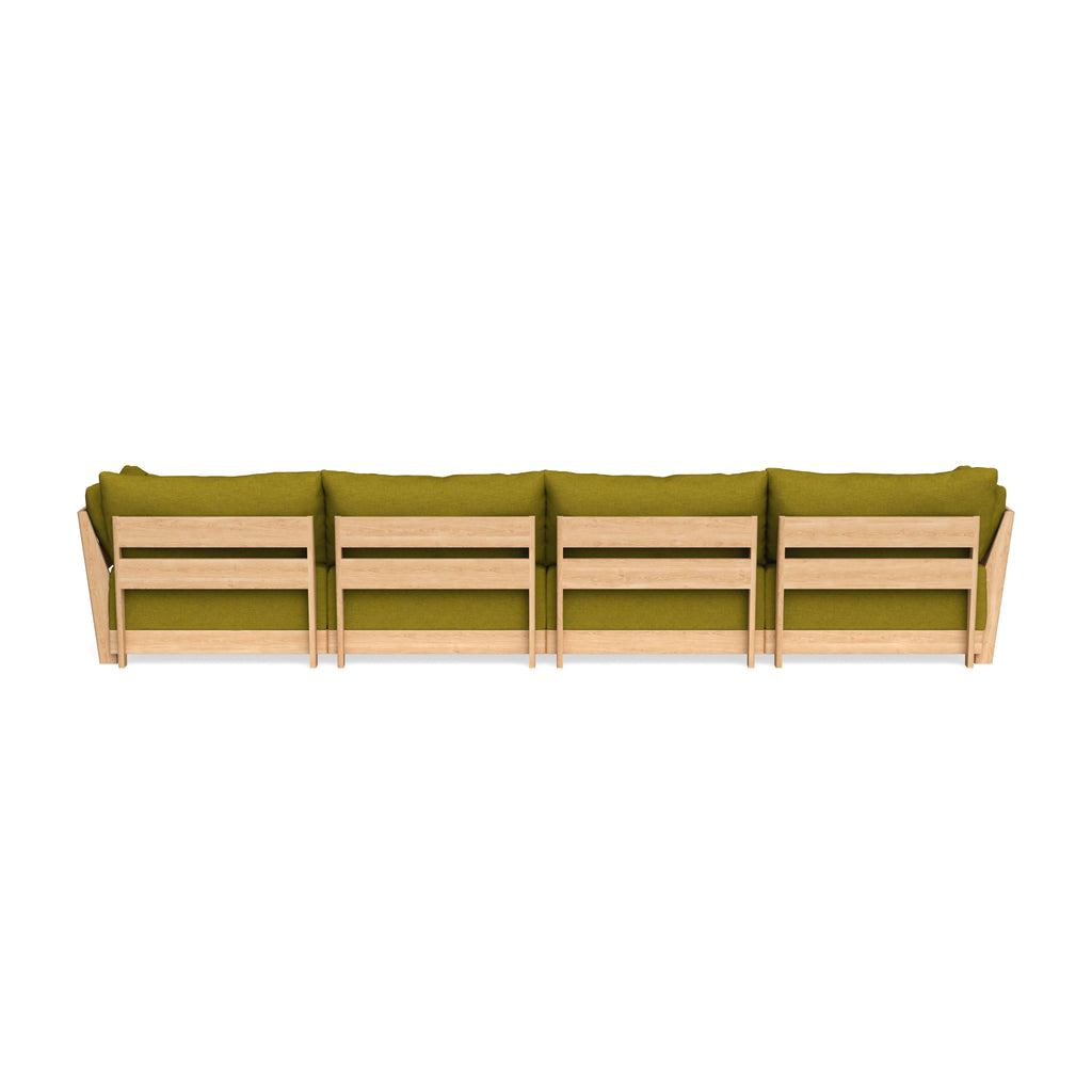 Modular Bondi Latte 4-Seater Sectional in Olive Green | Classic Blend