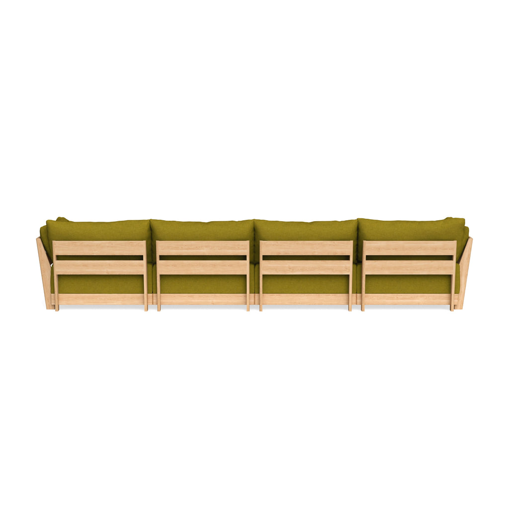 Modular Bondi Latte 4-Seater U-Sectional in Olive Green | Classic Blend