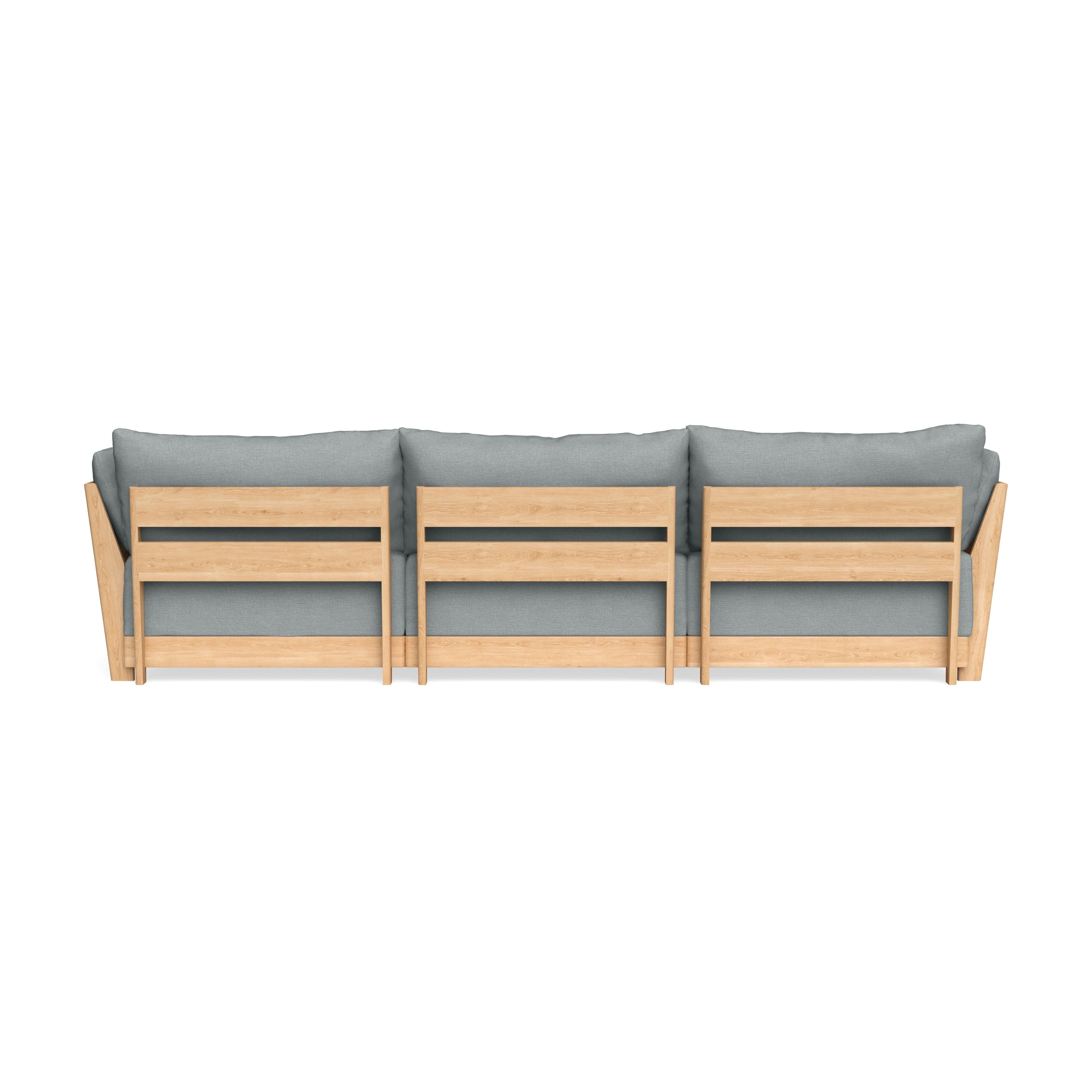 Modular Bondi Latte 3-Seater Sofa in Light Steel | Classic Blend