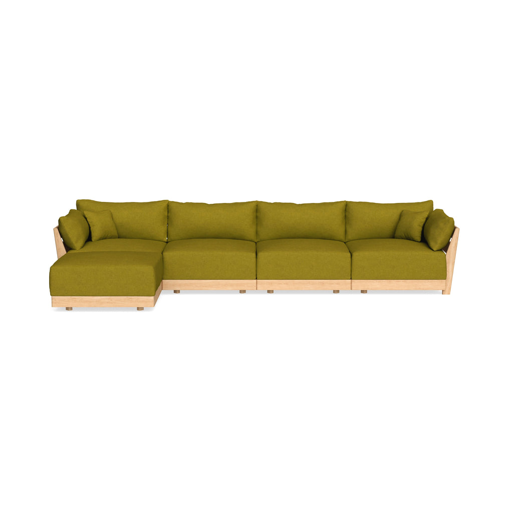 Modular Bondi Latte 4-Seater Sectional in Olive Green | Classic Blend