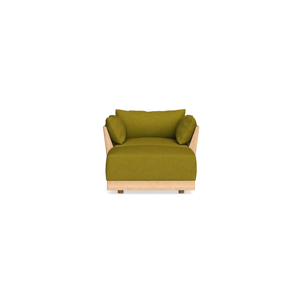 Modular Bondi Latte Armchair + Ottoman in Olive Green | Classic Blend
