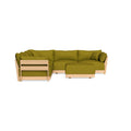 Modular Bondi Latte 5-Seater Corner Sectional + Ottoman in Olive Green | Classic Blend