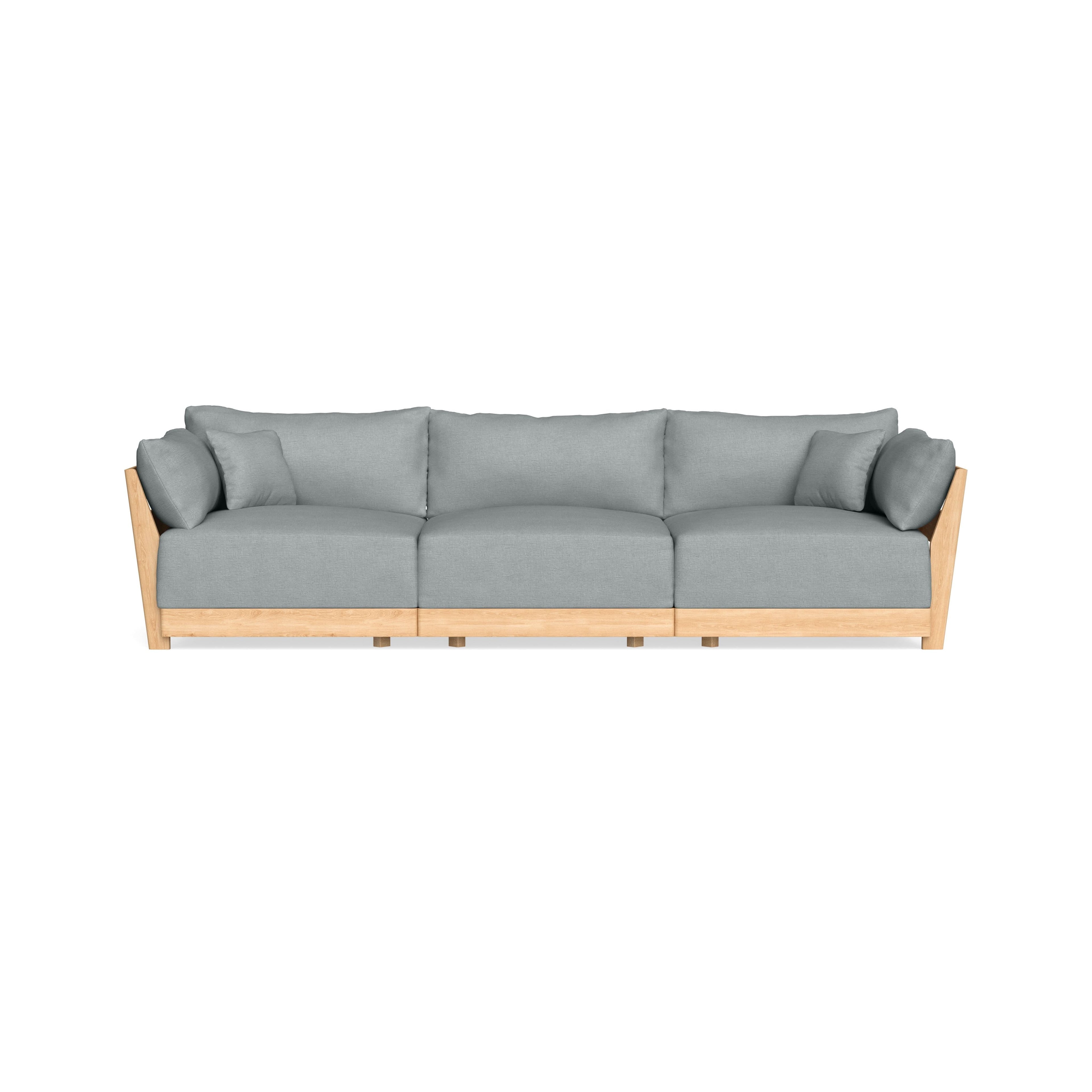 Modular Bondi Latte 3-Seater Sofa in Light Steel | Classic Blend