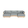 Modular Bondi Latte 3-Seater U-Sectional in Light Steel | Classic Blend