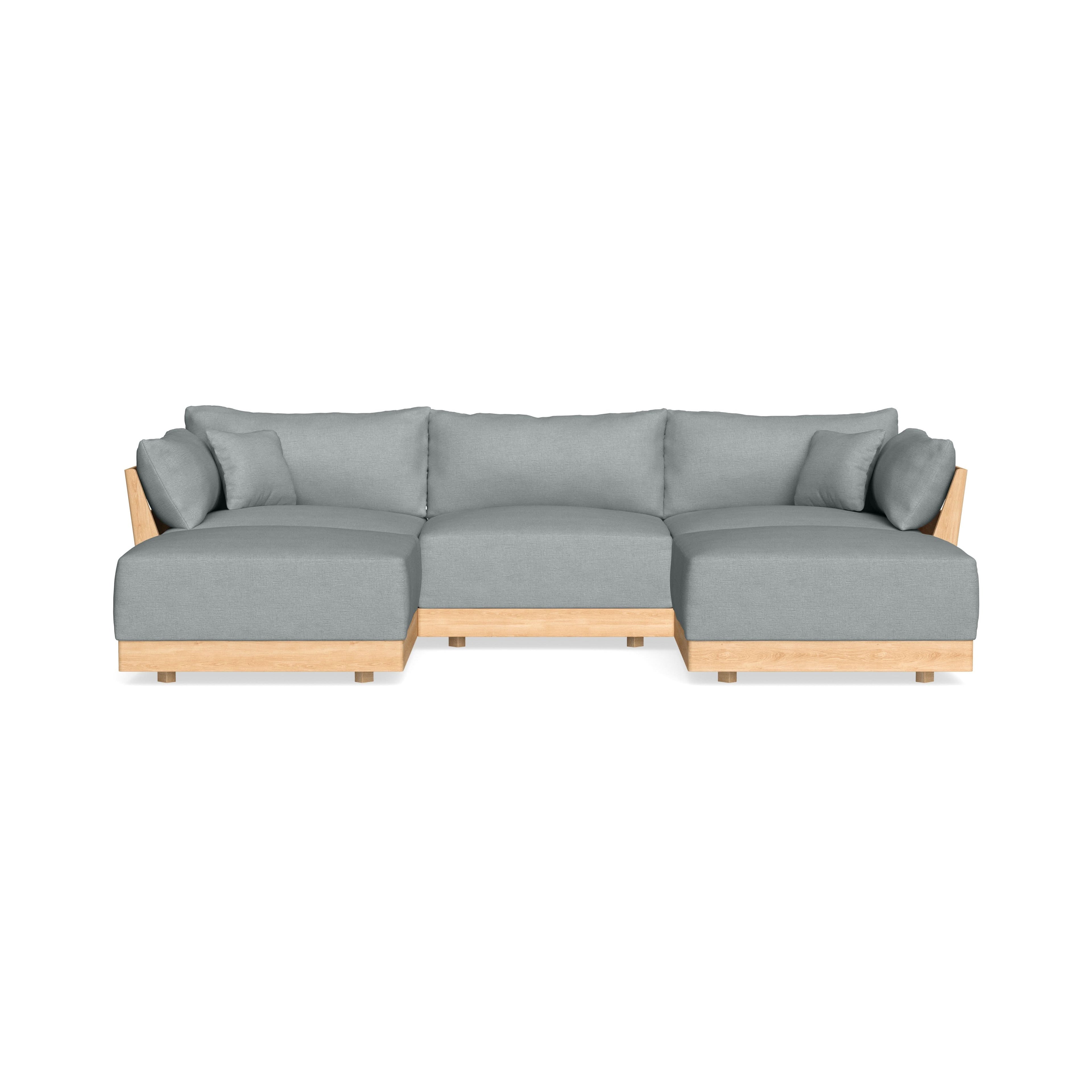 Modular Bondi Latte 3-Seater U-Sectional in Light Steel | Classic Blend
