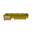 Modular Bondi Latte 6-Seater Corner Sectional + Bench Ottoman in Olive Green | Classic Blend