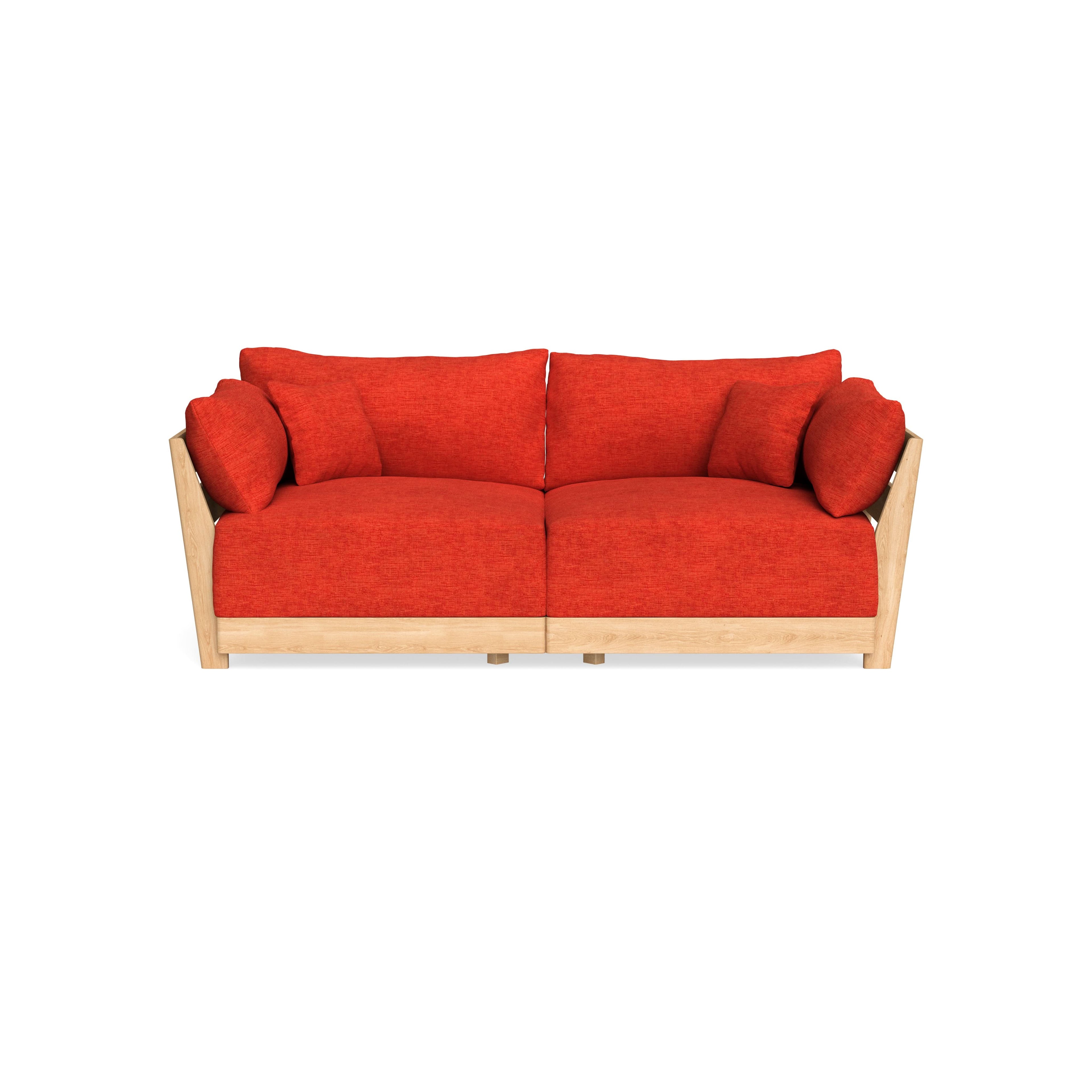 Modular Bondi Latte 2-Seater Sofa in Poppy Orange | Classic Blend