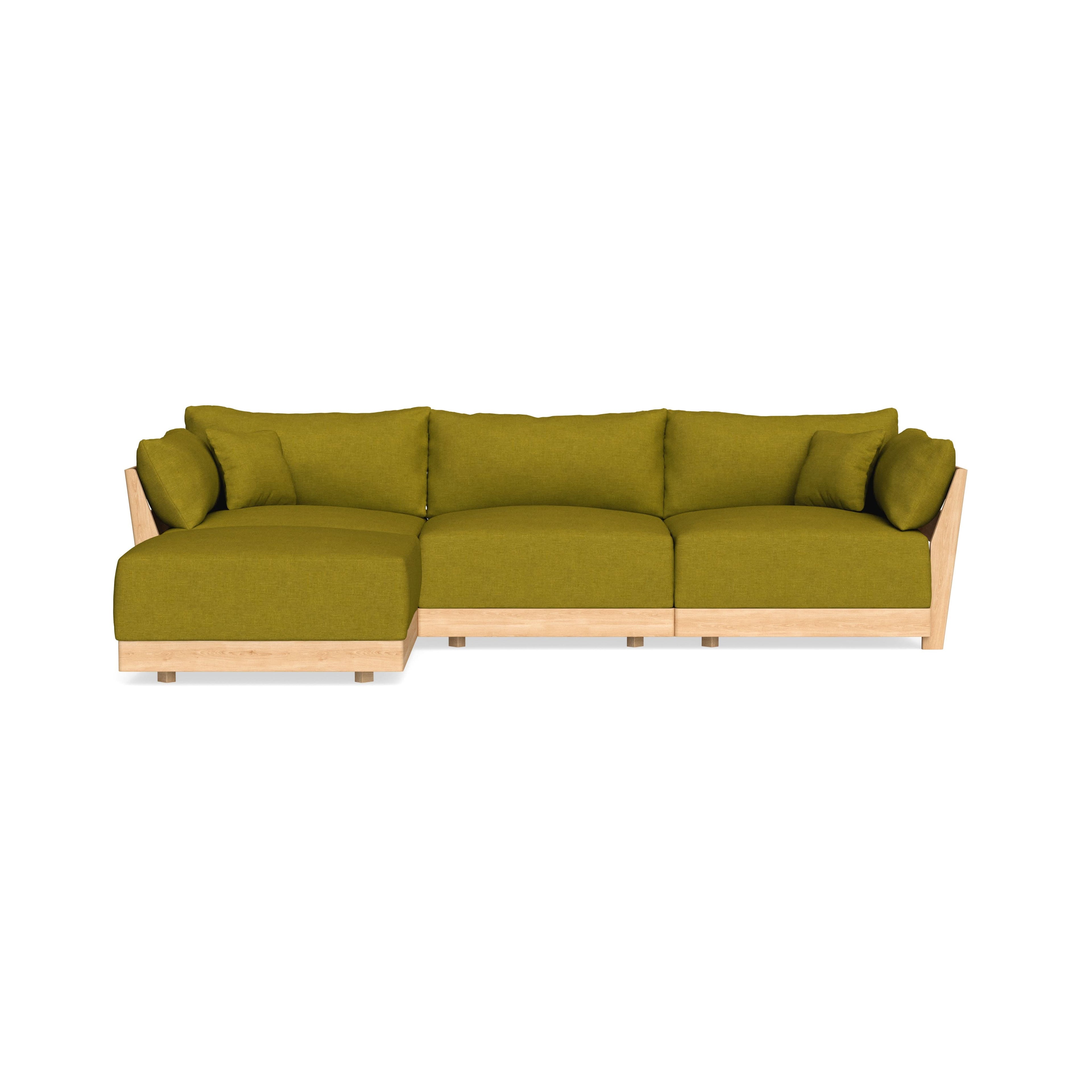 Modular Bondi Latte 3-Seater Sectional in Olive Green | Classic Blend