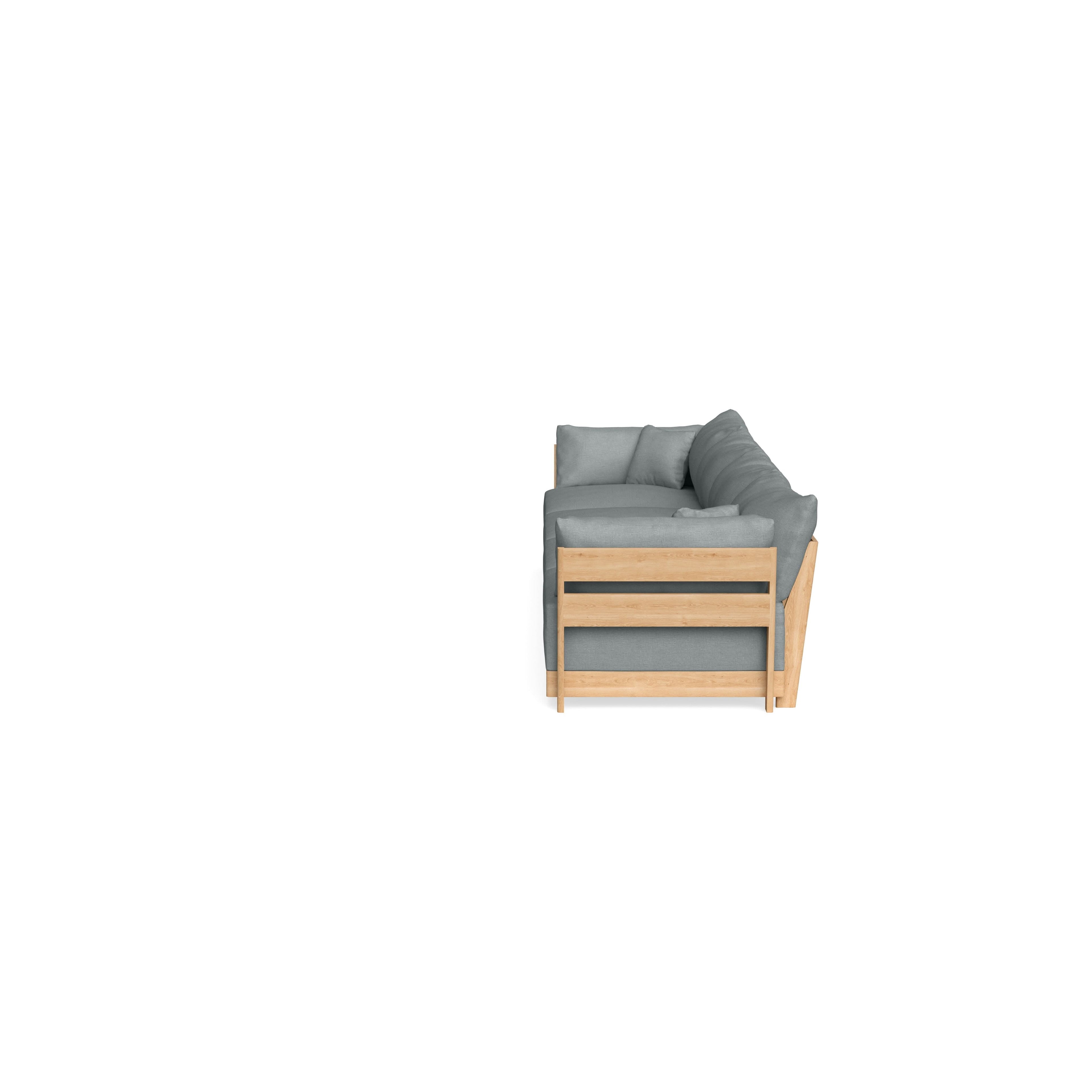 Modular Bondi Latte 4-Seater Sofa in Light Steel | Classic Blend