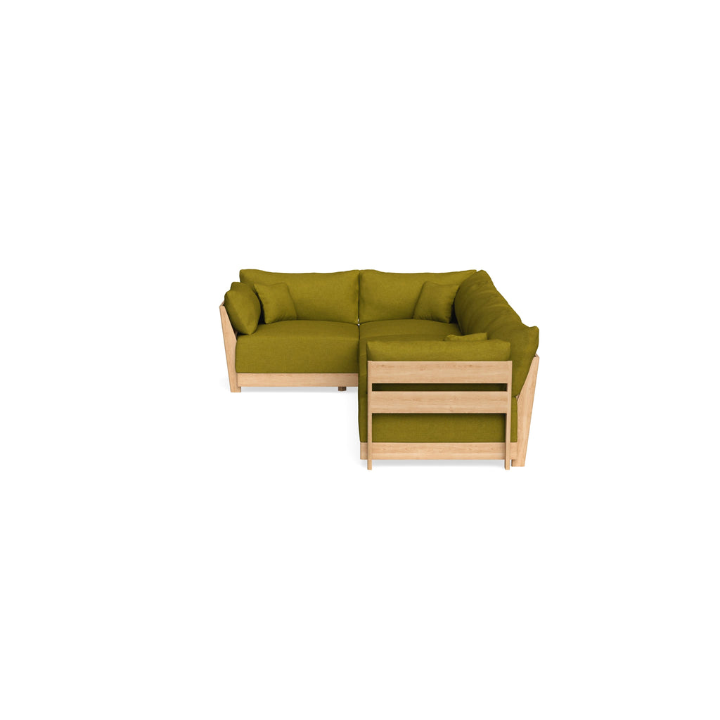 Modular Bondi Latte 5-Seater L-Sectional in Olive Green | Classic Blend