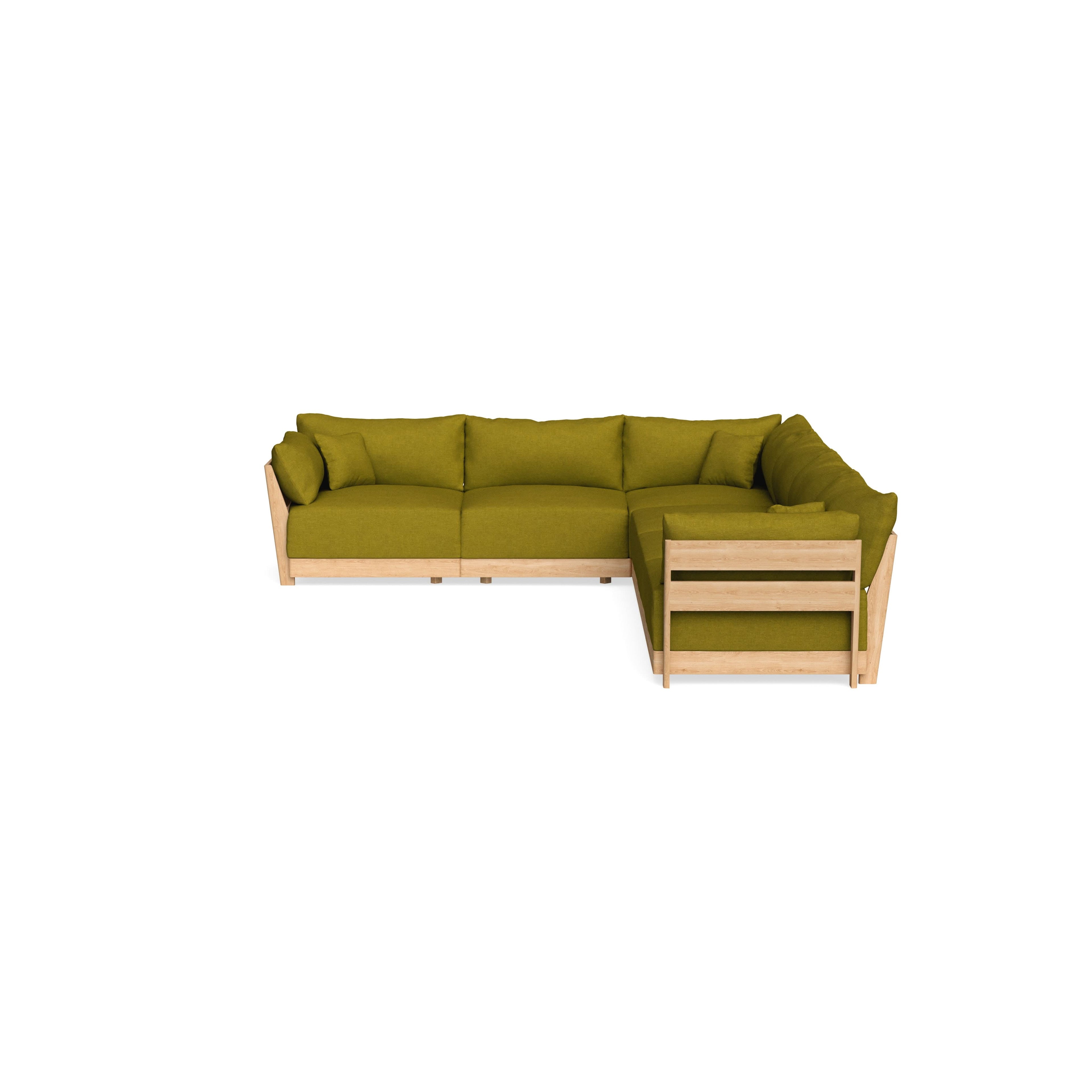 Modular Bondi Latte 6-Seater Corner Sectional in Olive Green | Classic Blend