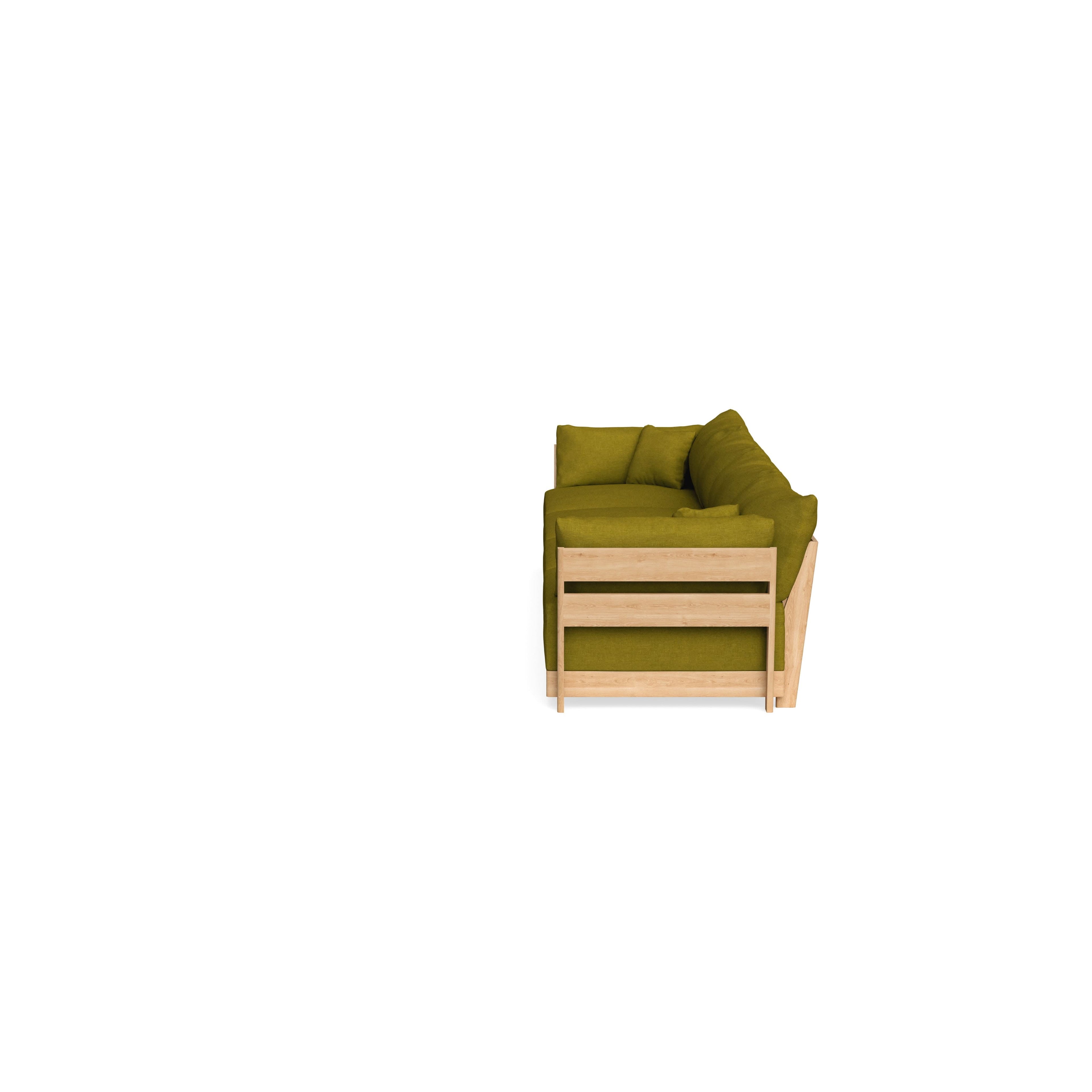 Modular Bondi Latte 4-Seater Sofa in Olive Green | Classic Blend