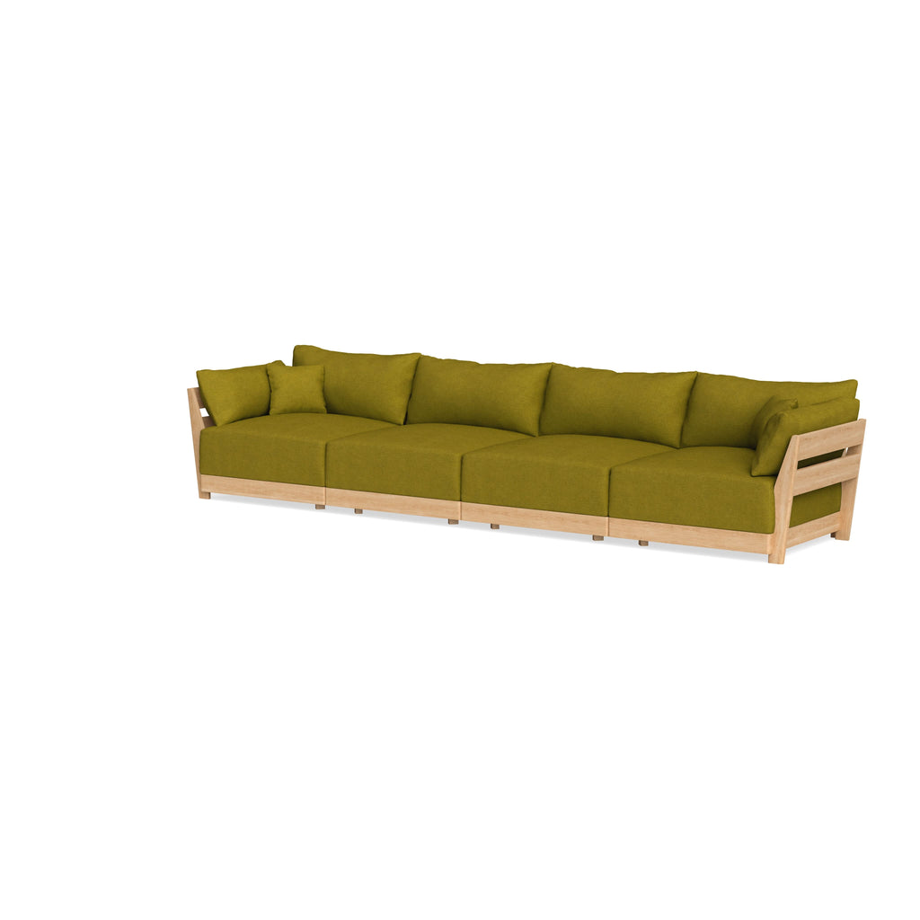 Modular Bondi Latte 4-Seater Sofa in Olive Green | Classic Blend