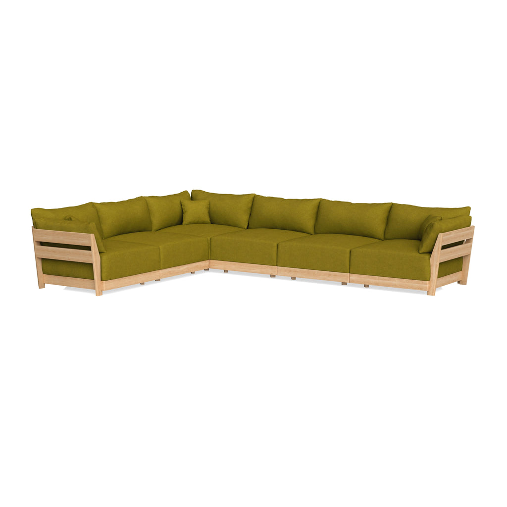 Modular Bondi Latte 6-Seater Corner Sectional in Olive Green | Classic Blend