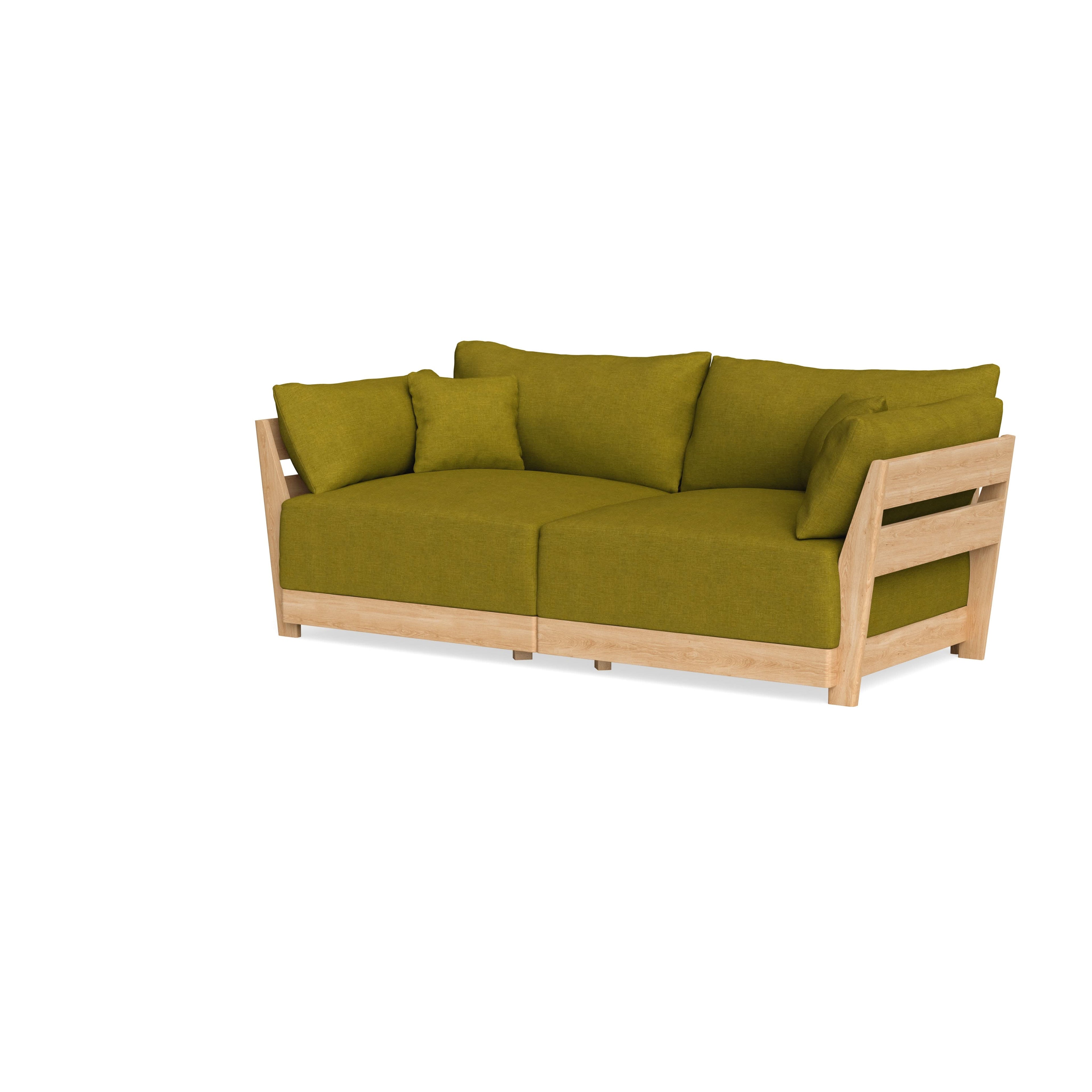 Modular Bondi Latte 2-Seater Sofa in Olive Green | Classic Blend