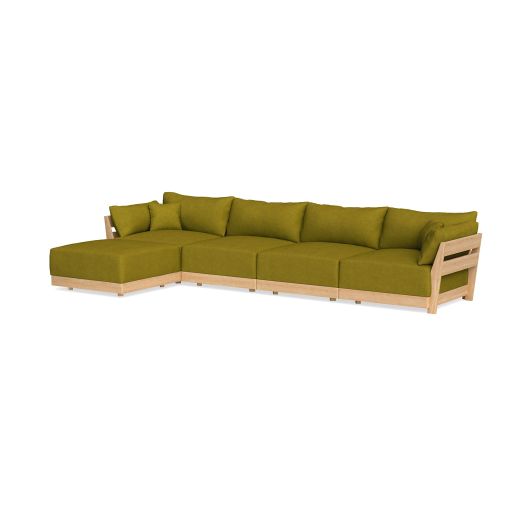 Modular Bondi Latte 4-Seater Sectional in Olive Green | Classic Blend