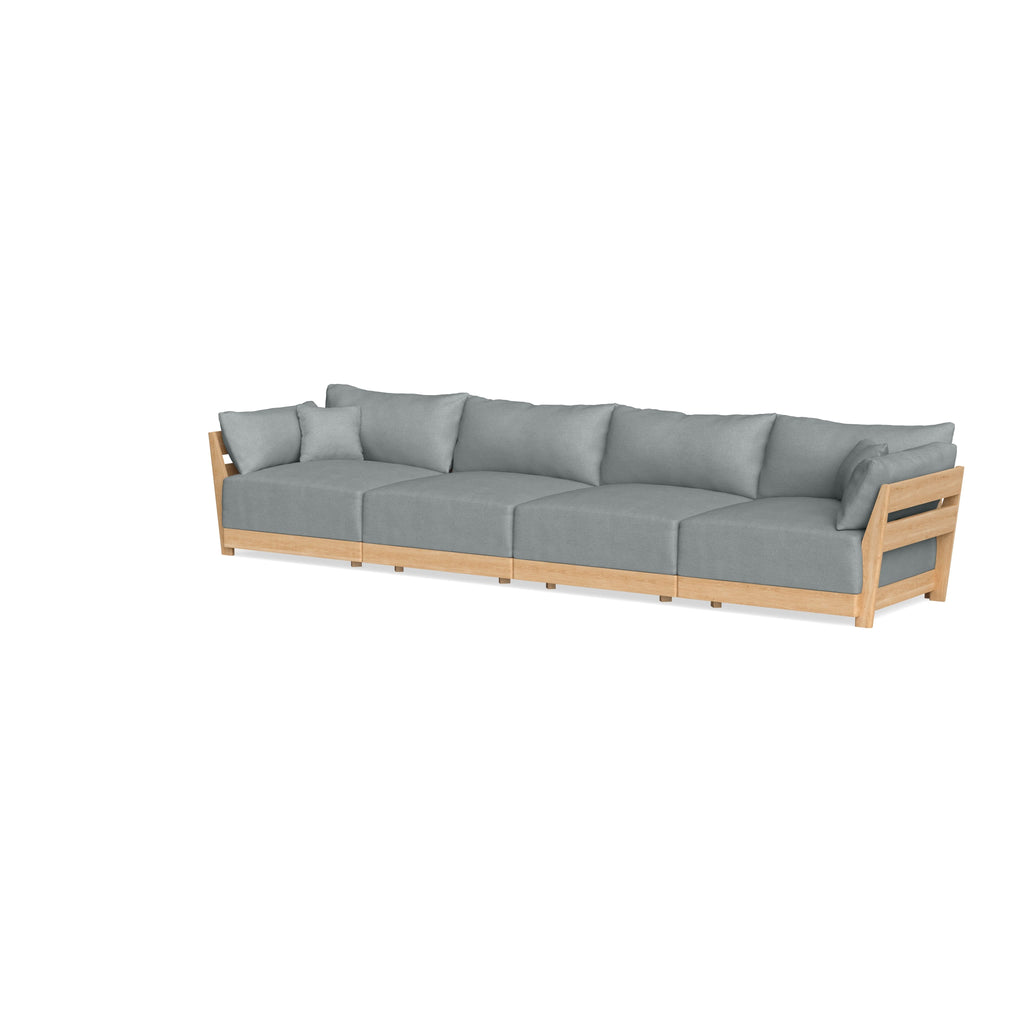 Modular Bondi Latte 4-Seater Sofa in Light Steel | Classic Blend