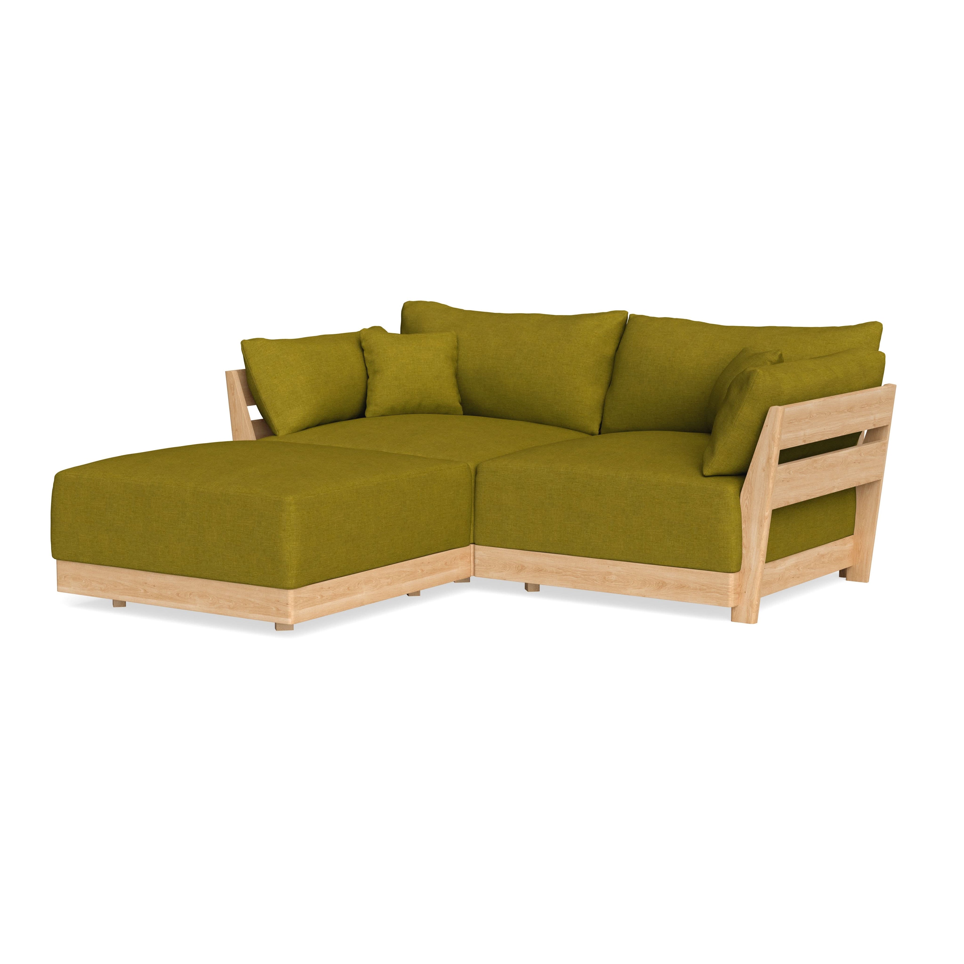 Modular Bondi Latte 2-Seater Sectional in Olive Green | Classic Blend