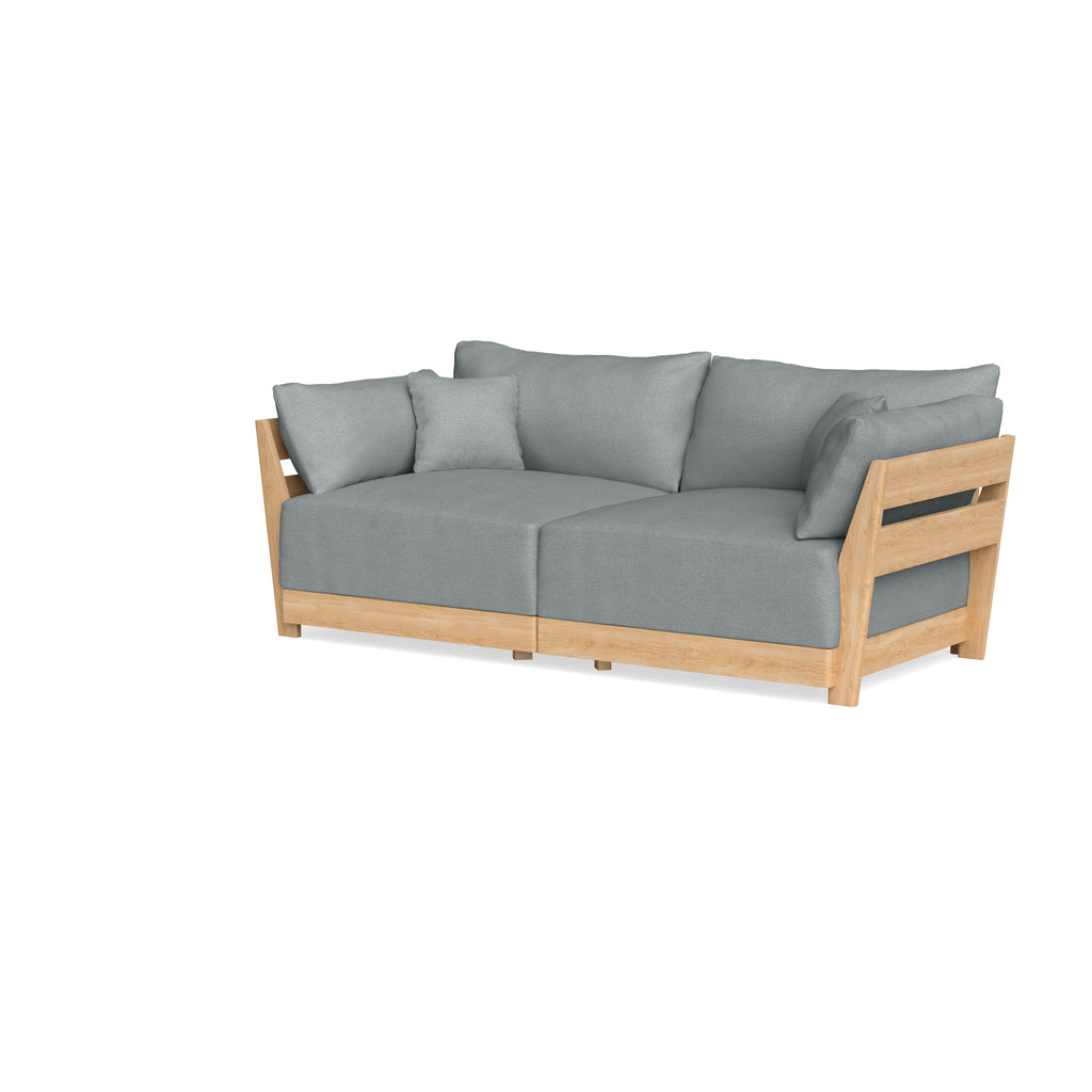 Modular Bondi Latte 2-Seater Sofa in Light Steel | Classic Blend