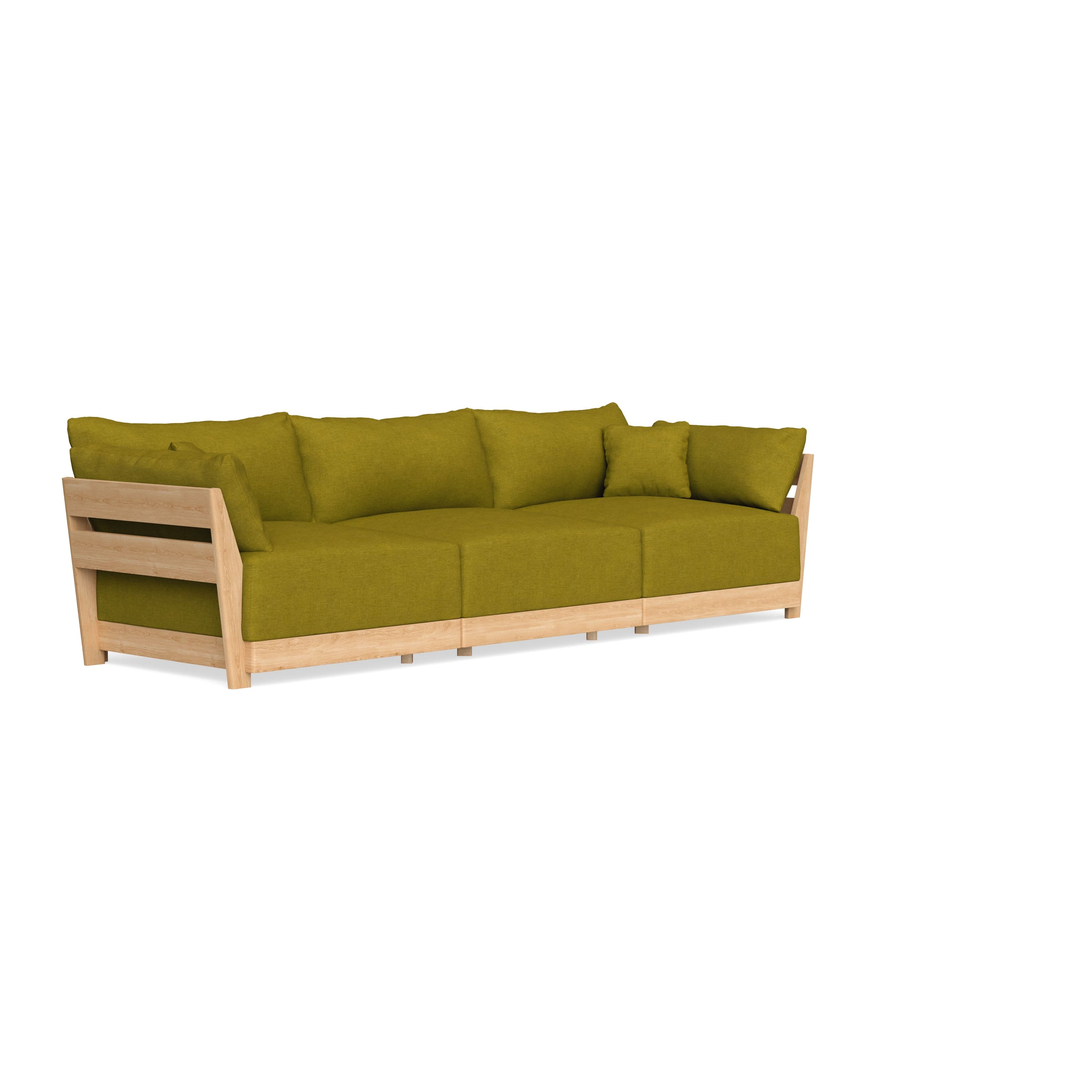 Modular Bondi Latte 3-Seater Sofa in Olive Green | Classic Blend