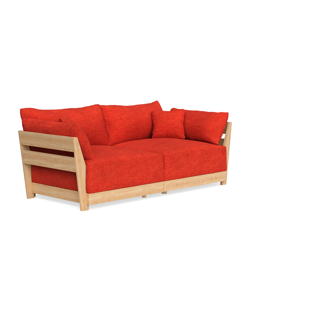 Modular Bondi Latte 2-Seater Sofa in Poppy Orange | Classic Blend