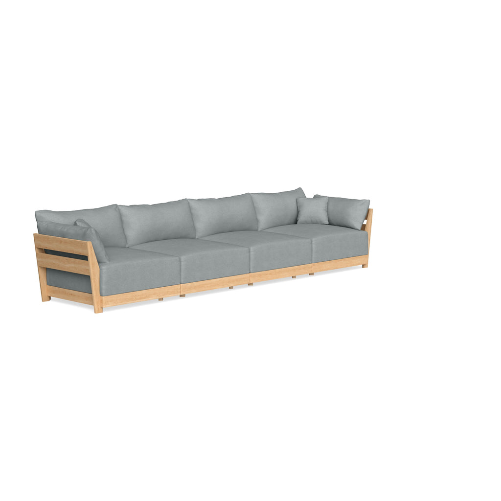 Modular Bondi Latte 4-Seater Sofa in Light Steel | Classic Blend