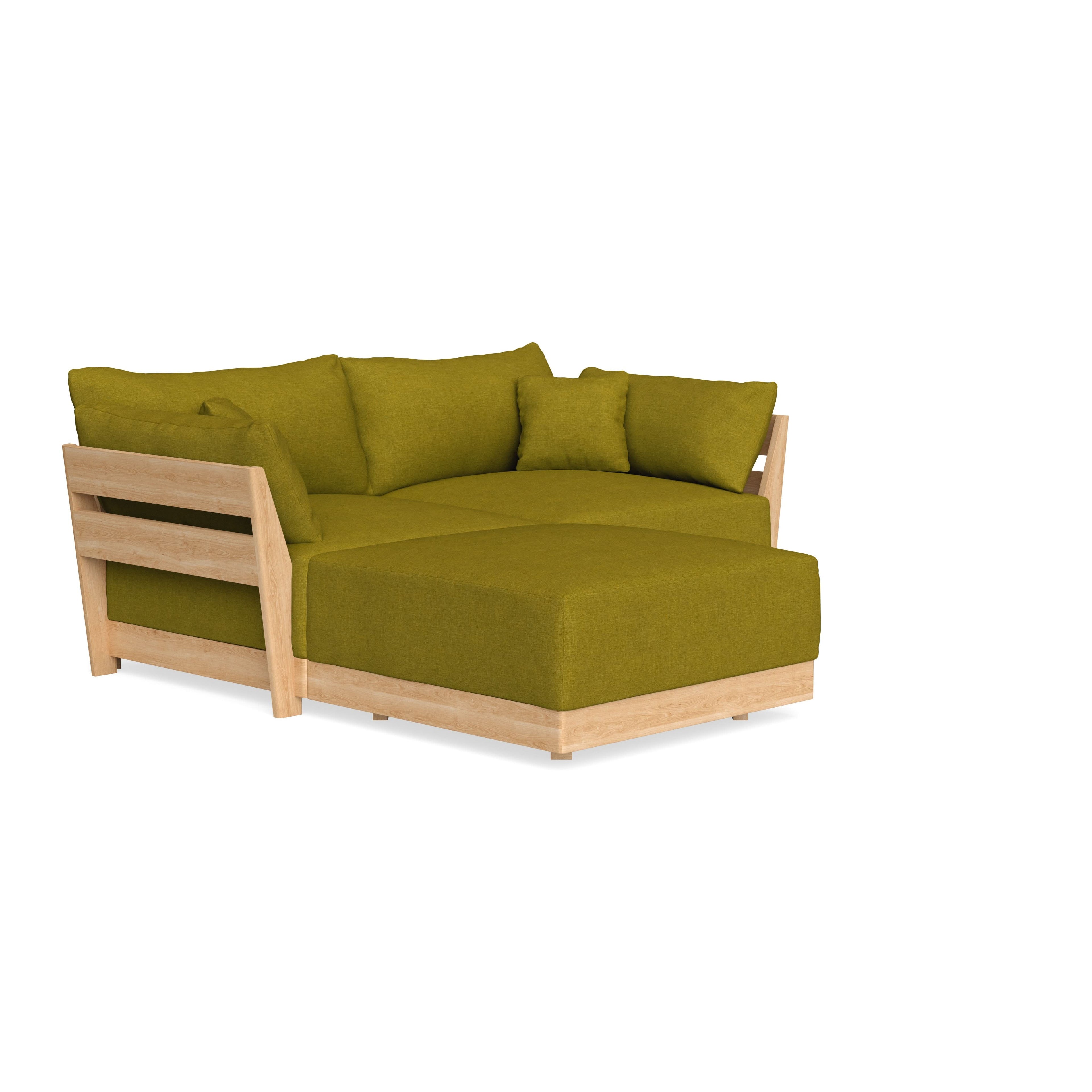 Modular Bondi Latte 2-Seater Sectional in Olive Green | Classic Blend