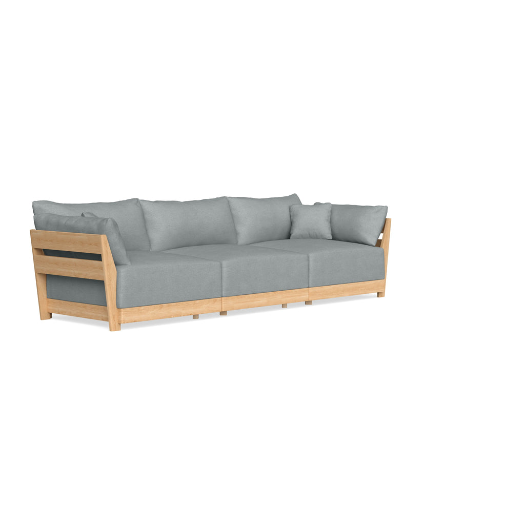 Modular Bondi Latte 3-Seater Sofa in Light Steel | Classic Blend
