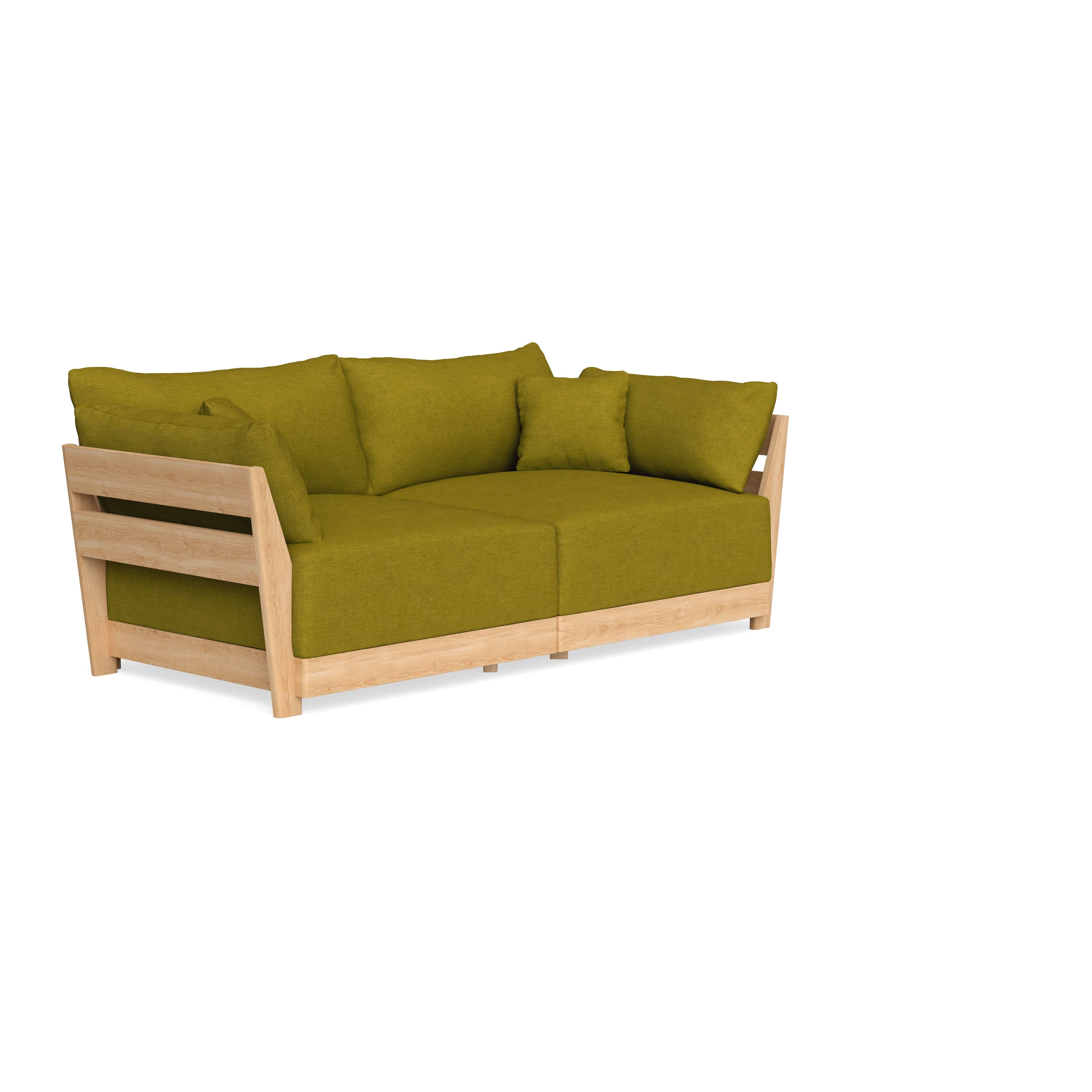 Modular Bondi Latte 2-Seater Sofa in Olive Green | Classic Blend