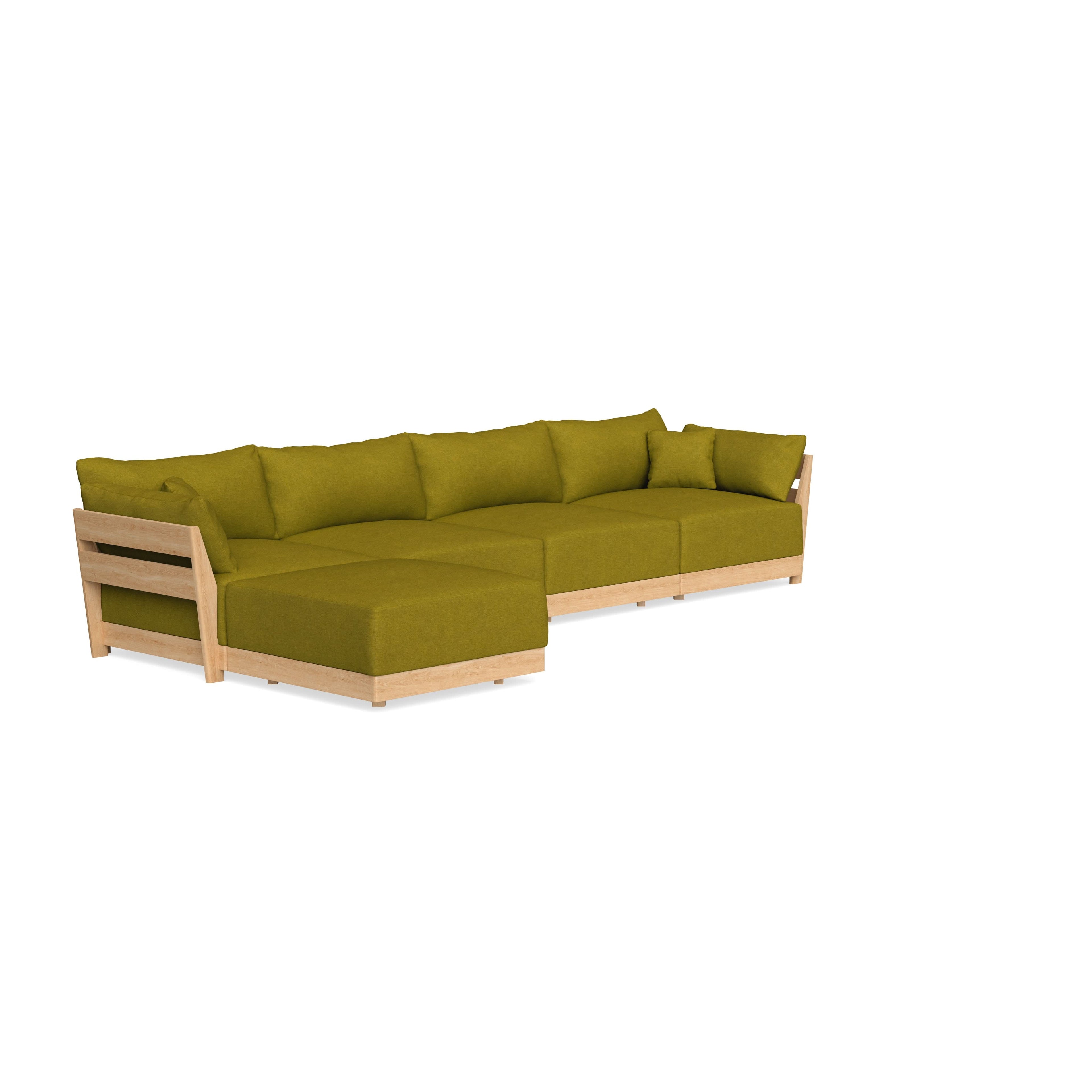 Modular Bondi Latte 4-Seater Sectional in Olive Green | Classic Blend