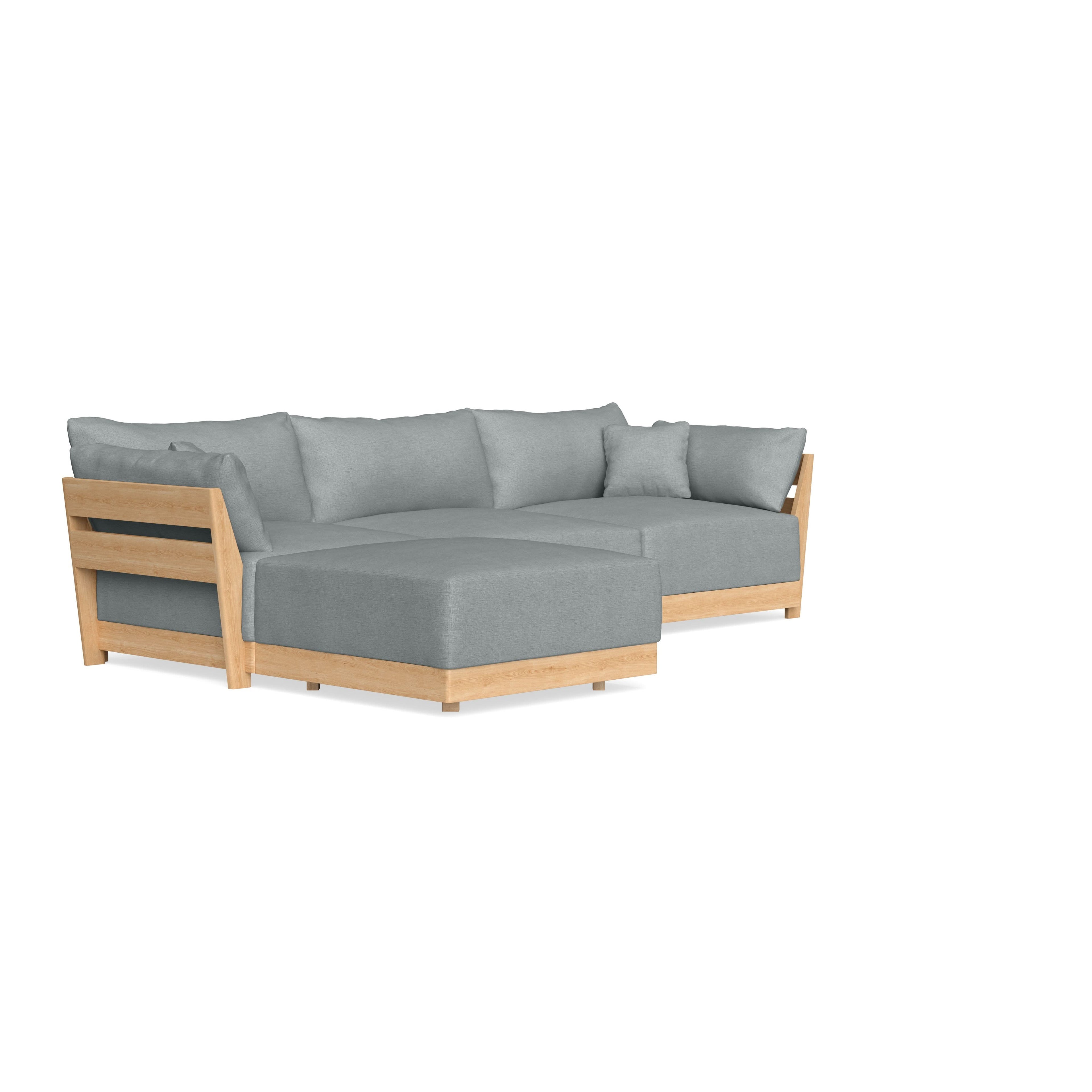 Modular Bondi Latte 3-Seater Sectional in Light Steel | Classic Blend