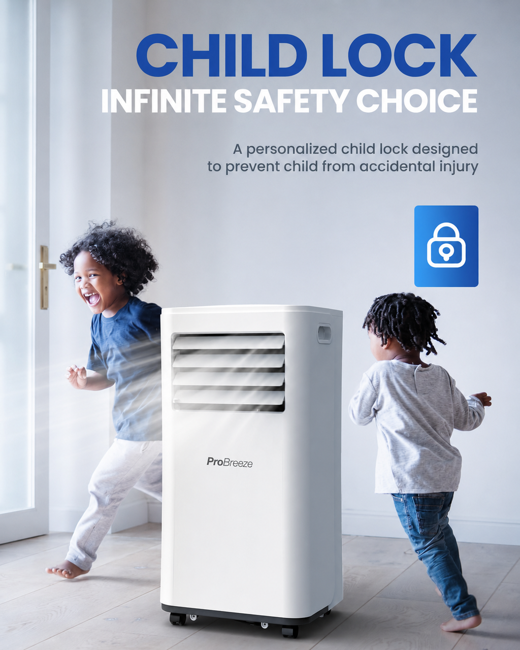 Air Conditioning Unit Portable Air Conditioner 9000 BTU 4-in-1 Dehumidifier, Cooling Fan with 2 Speeds, Digital Display & Remote Control, Window Kit, 24 Hour Timer for Room Up to 269sq.ft