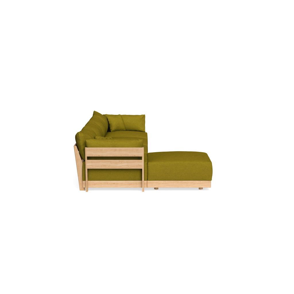 Modular Bondi Latte 4-Seater Sectional in Olive Green | Classic Blend