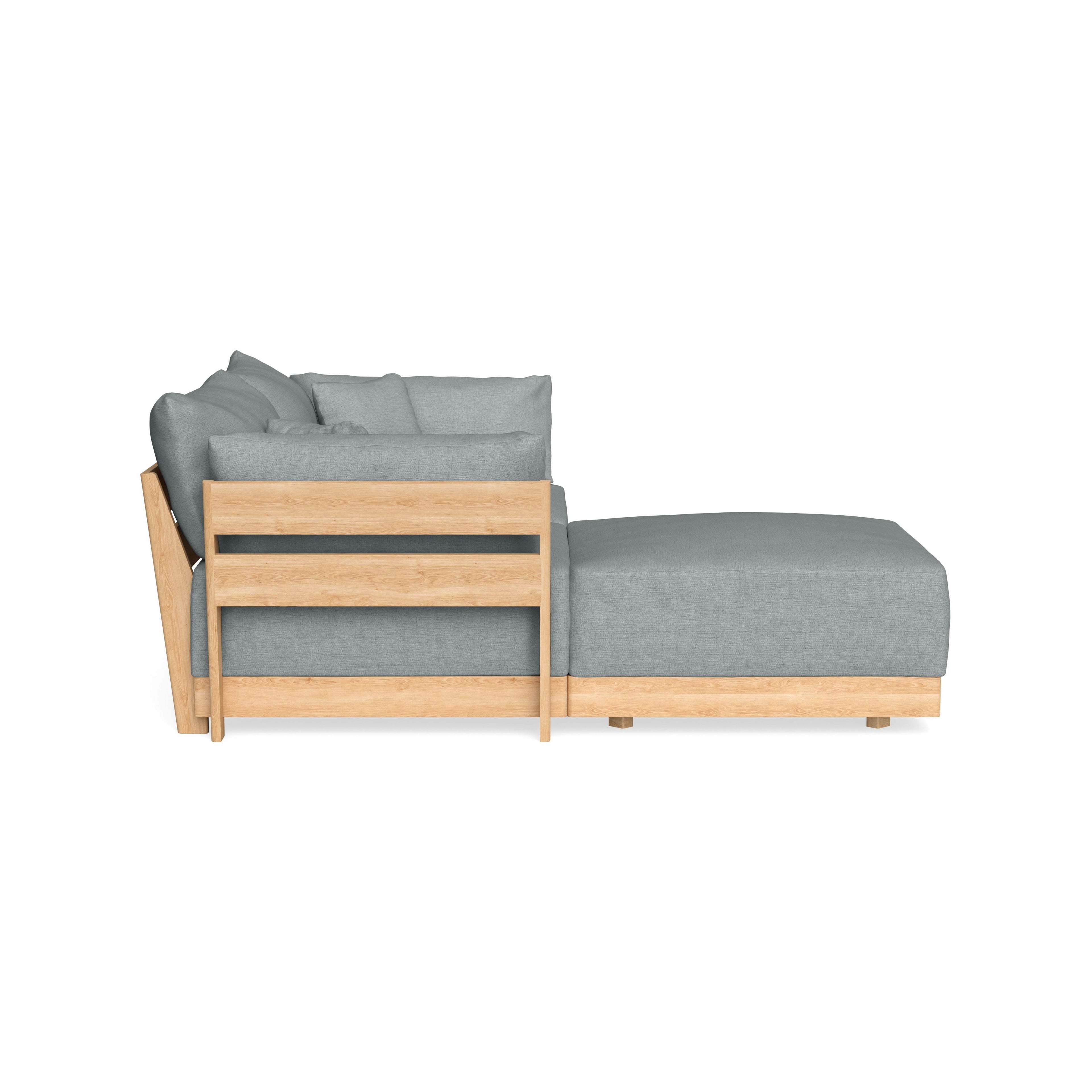Modular Bondi Latte 2-Seater Sectional in Light Steel | Classic Blend
