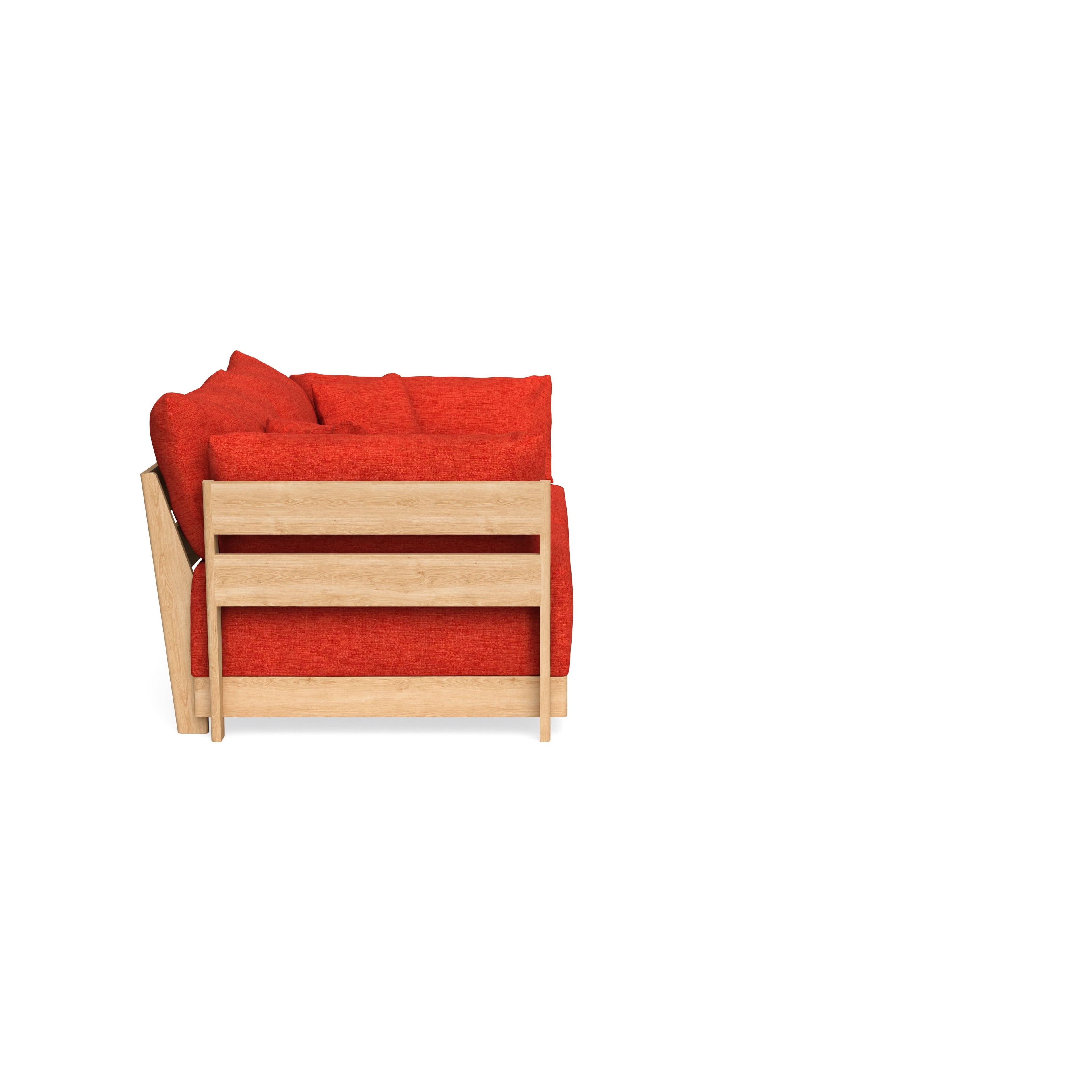 Modular Bondi Latte 2-Seater Sofa in Poppy Orange | Classic Blend