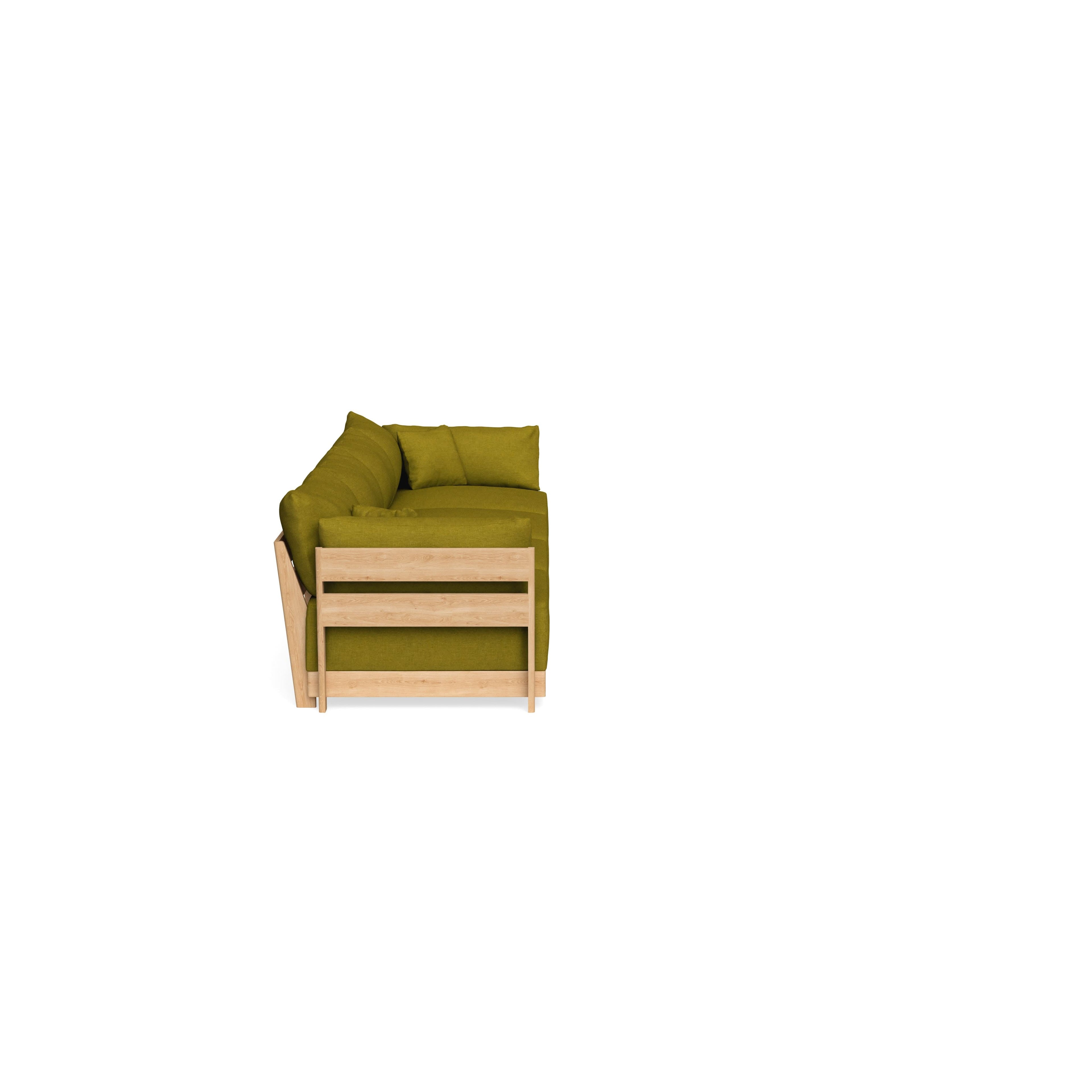 Modular Bondi Latte 4-Seater Sofa in Olive Green | Classic Blend